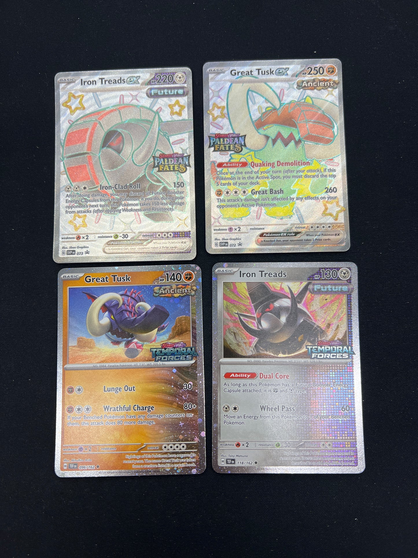 Auction Lot 247: Pokemon Cards Lot of 4 Great Tusks EX Premium Collection Box Promos Conditions Vary Lot 1