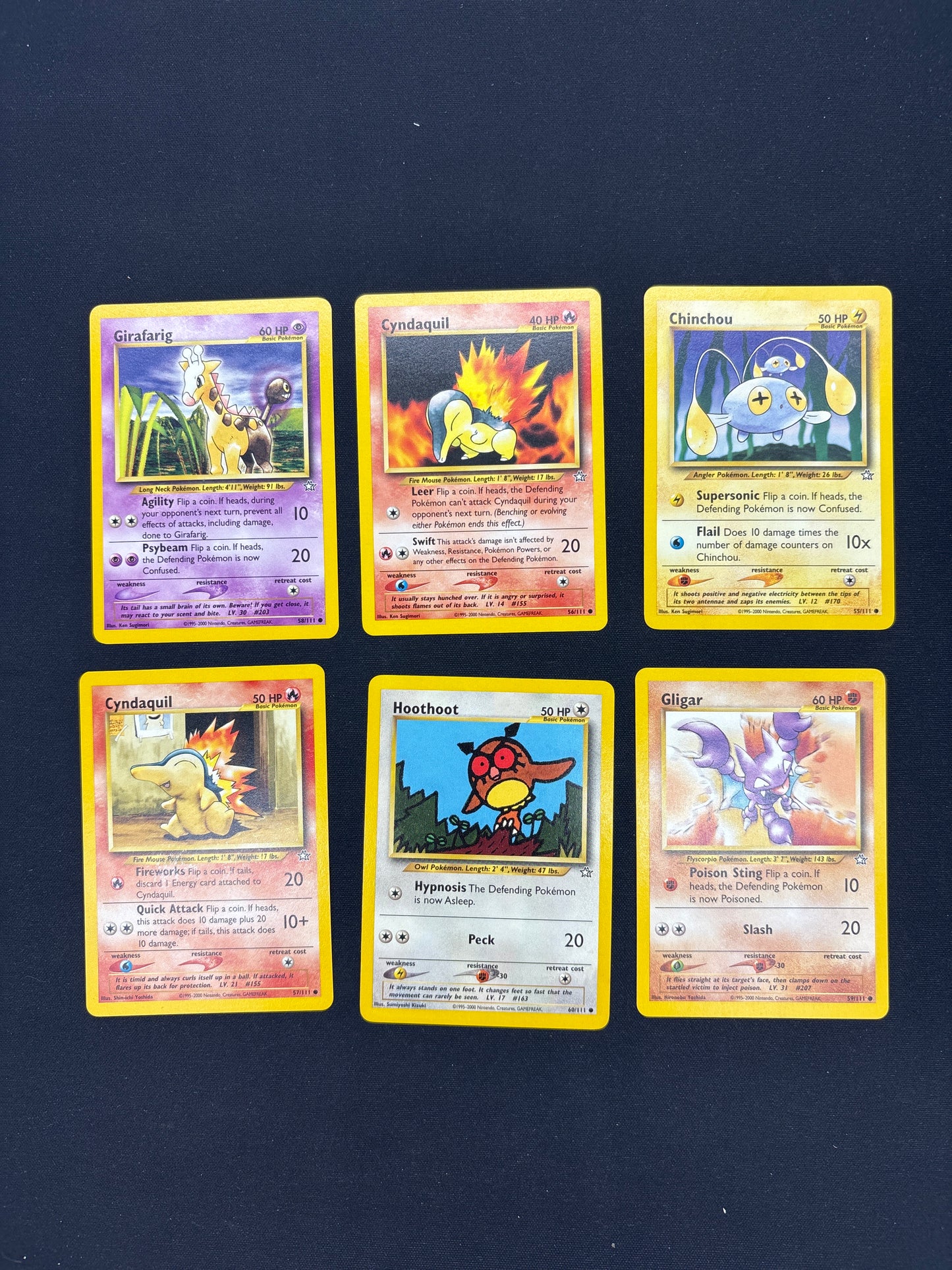 Auction Lot 182: Pokemon Neo Genesis Card Lot 6 Conditions Vary