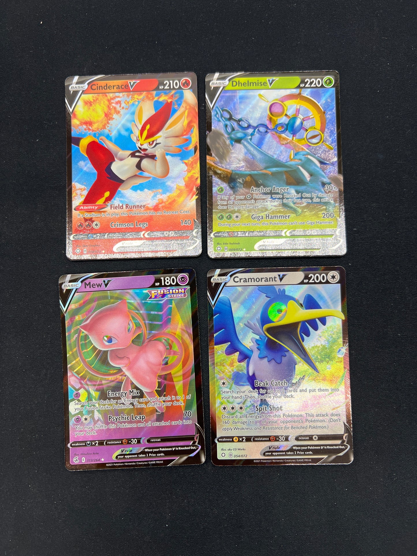 Auction Lot 272: Pokemon Cards Lot of 4 Assorted V SWSH Conditions Vary