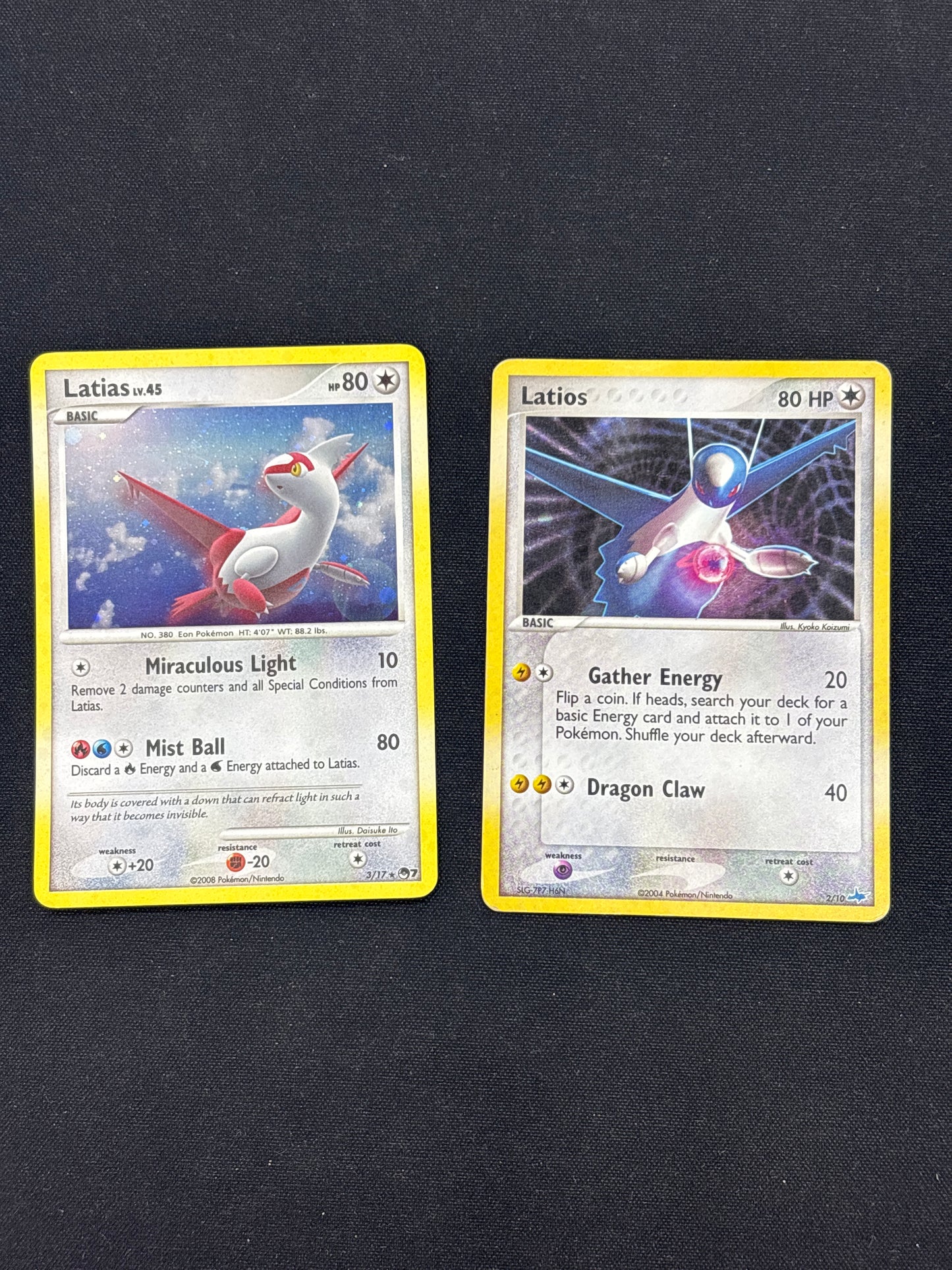 Auction Lot 13: Pokemon Cards Latias & Latios Holo Conditions Vary