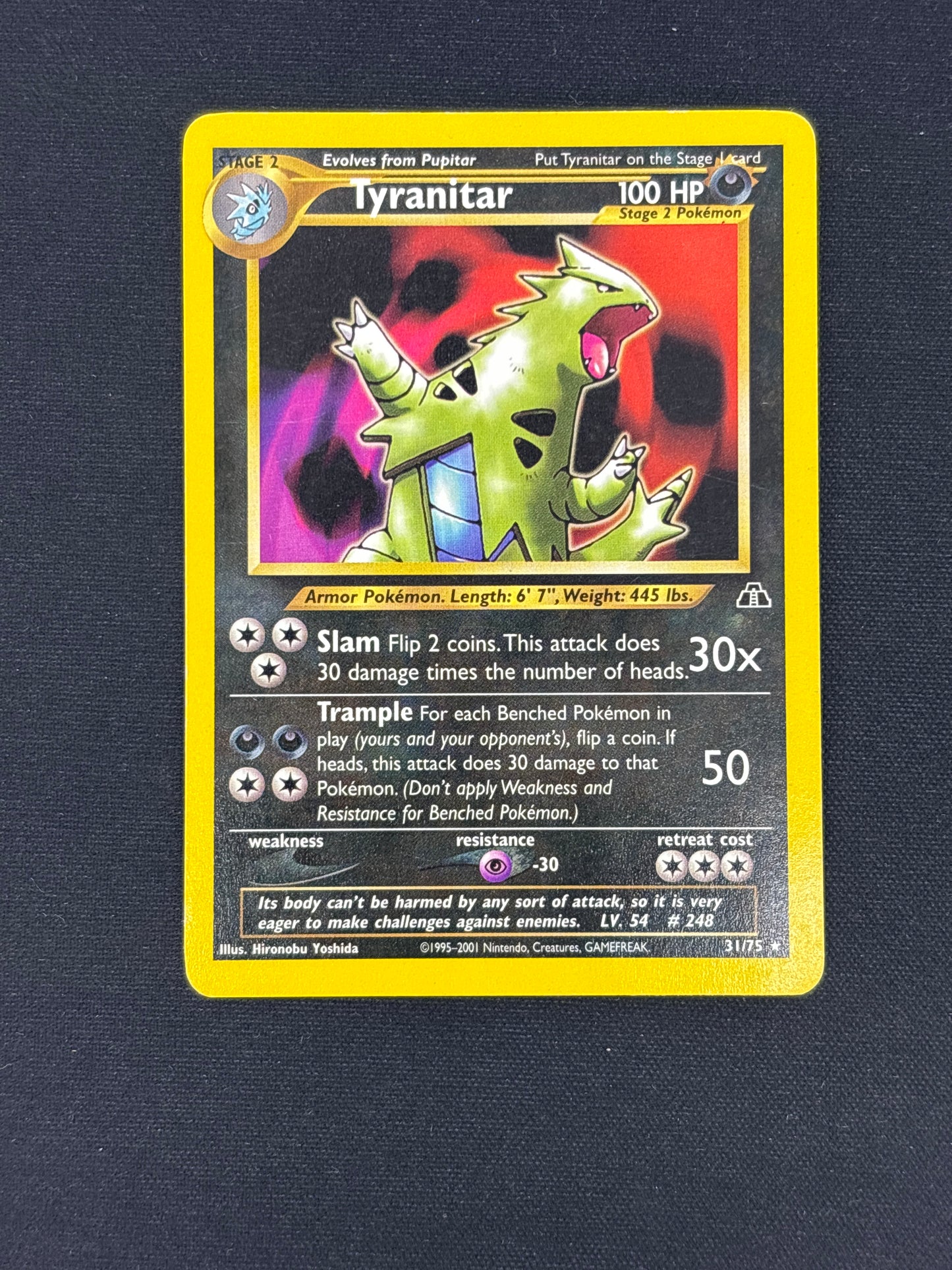 Auction Lot 44: Tyranitar Pokemon Neo Discovery Card Conditions Vary