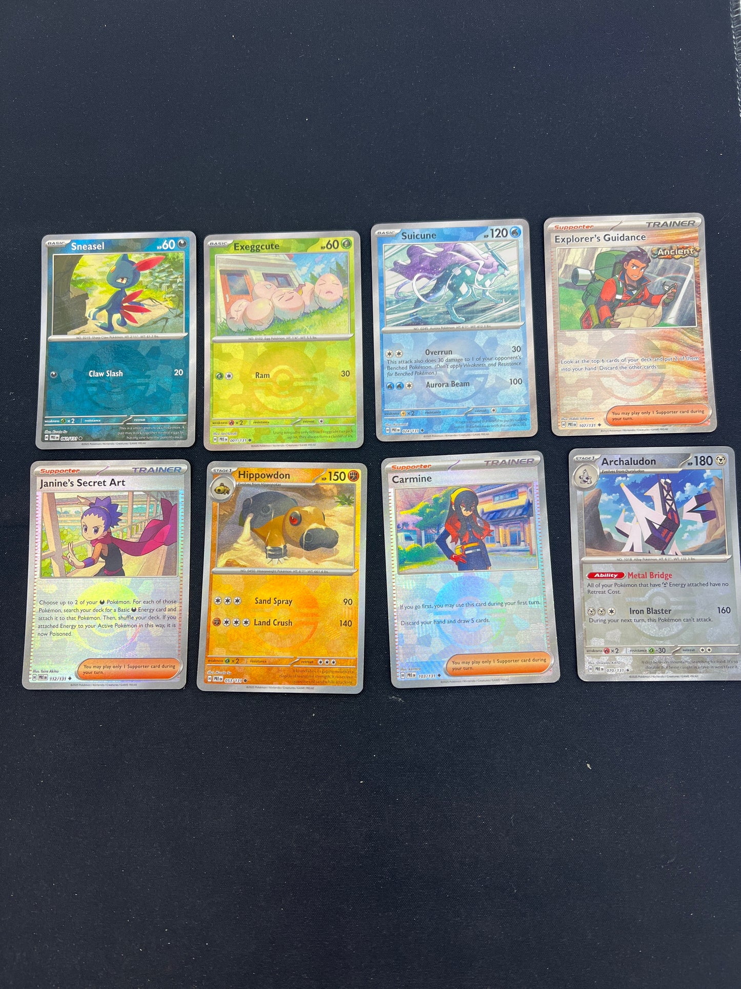 Auction Lot 103: Pokemon Cards Lot of 8 Assorted Prismatic Evolutions Pokeball Pattern Conditions Vary
