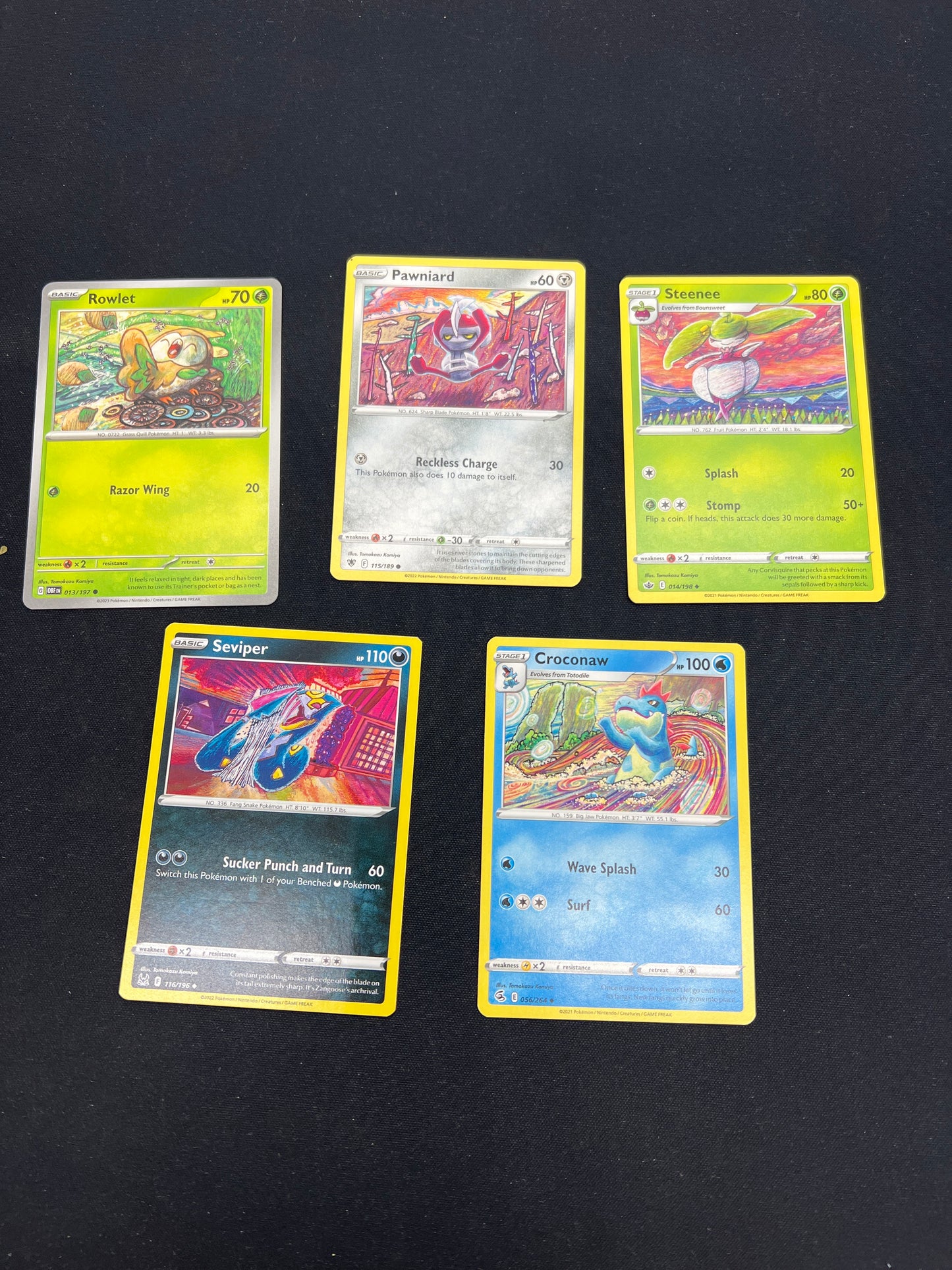 Auction Lot 55: Pokemon Cards Lot of 5 Tomokazu Komiya Commons Uncommons Lot 1 Conditions Vary