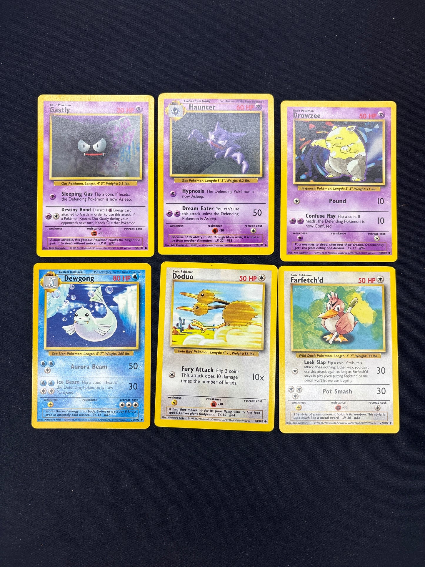 Auction Lot 113: Pokemon Cards Lot of 6 Assorted Base Set Conditions Vary