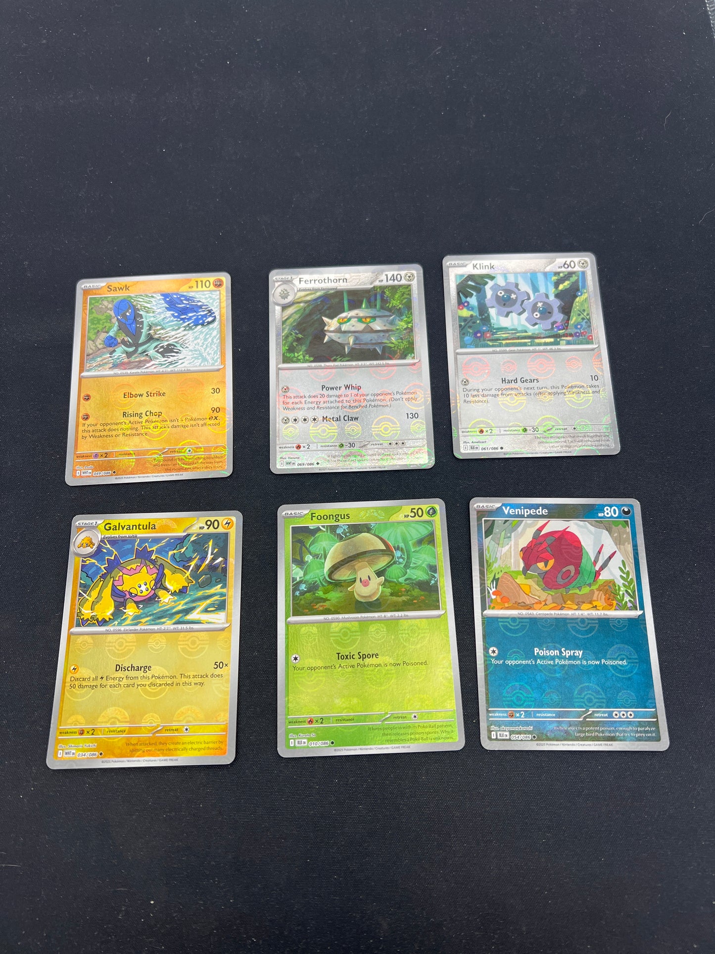 Auction Lot 334: Pokemon Cards Lot of 6 Assorted Pokeball Masterball Holos Black Bolt White Flare Conditions Vary