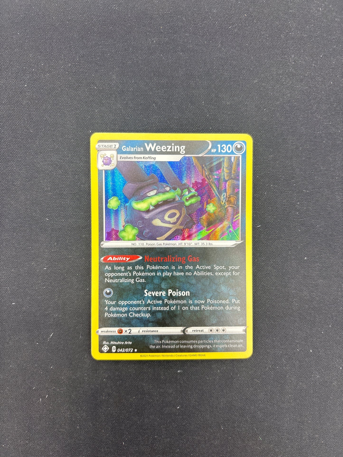 Auction Lot 467: Pokemon Cards Galarian Weezing Holo Conditions Vary