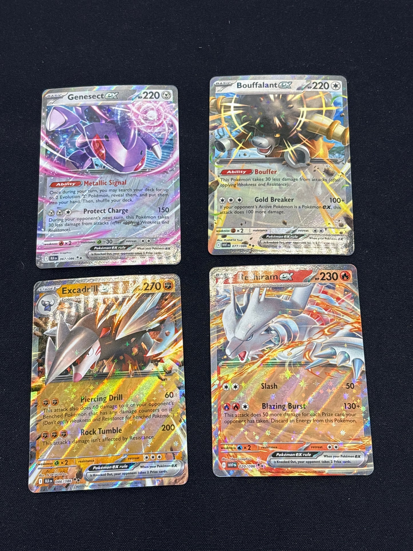 Auction Lot 84: Pokemon Cards Lot of 4 Assorted SV Black Bolt White Flare EXs Conditions Vary