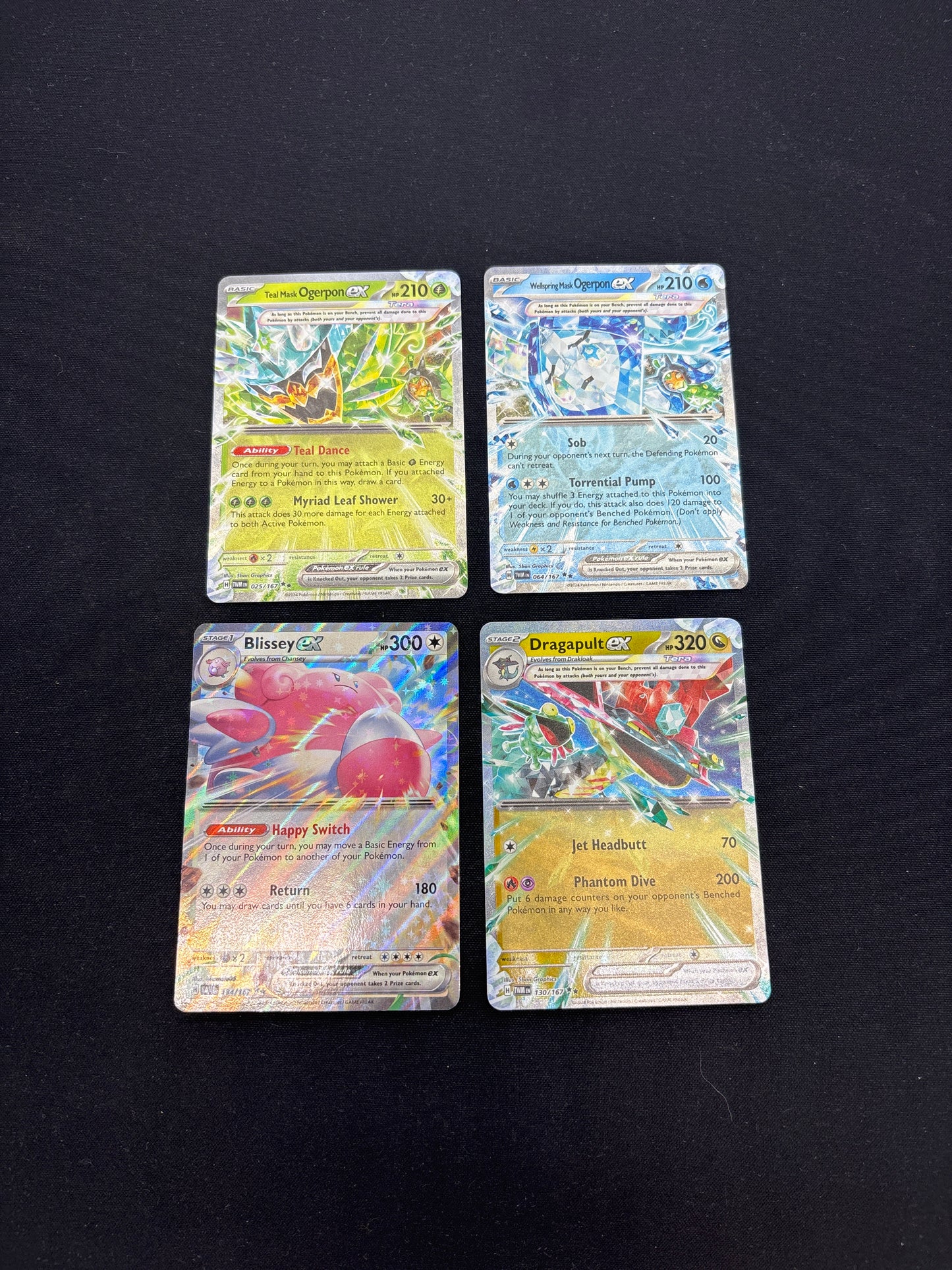 Auction Lot 136: Pokemon Cards Assorted Lot of 4 Twilight Masquerade EX Double Rares Conditions Vary
