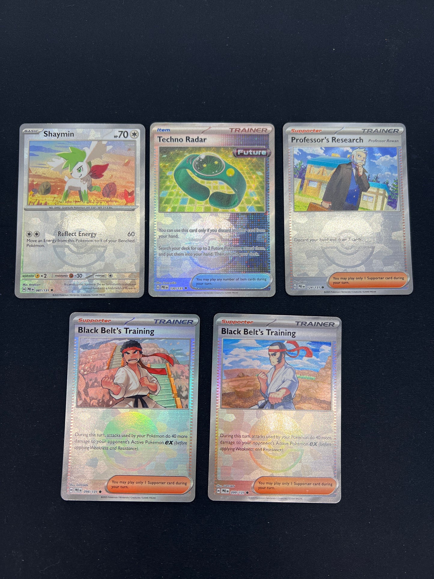 Auction Lot 57: Pokemon Cards Assorted Lot of 5 Prismatic Evolutions Pokeball Holos Conditions Vary