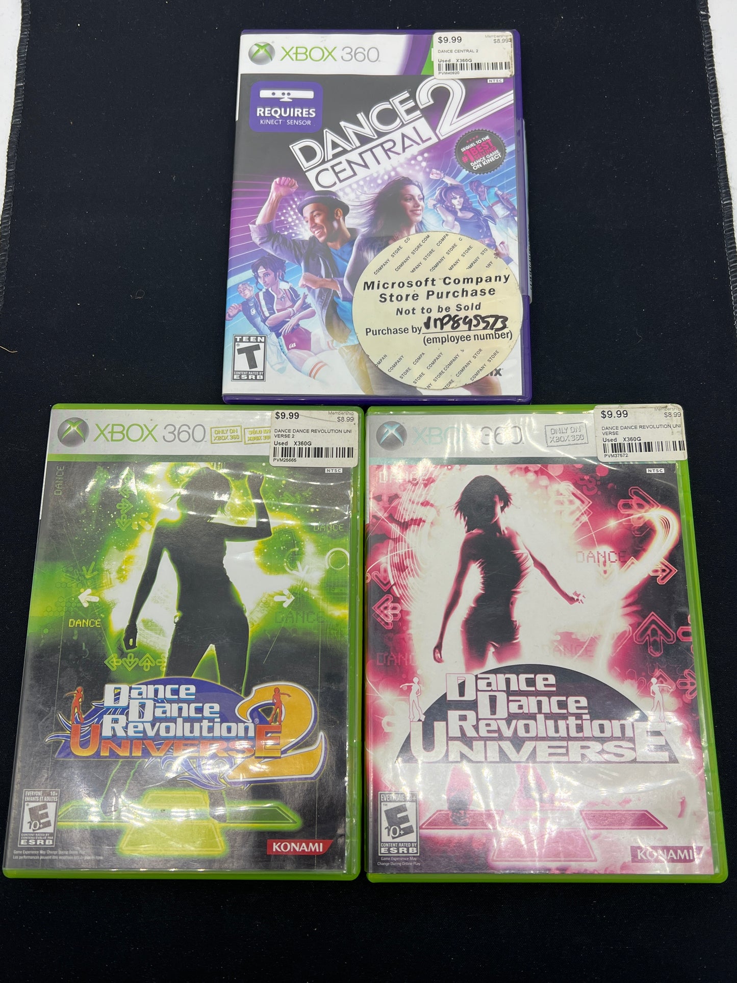 Auction Lot 239: XBOX 360 Video Game Assorted Lot of 3 Dance Central + DDR Titles CIB
