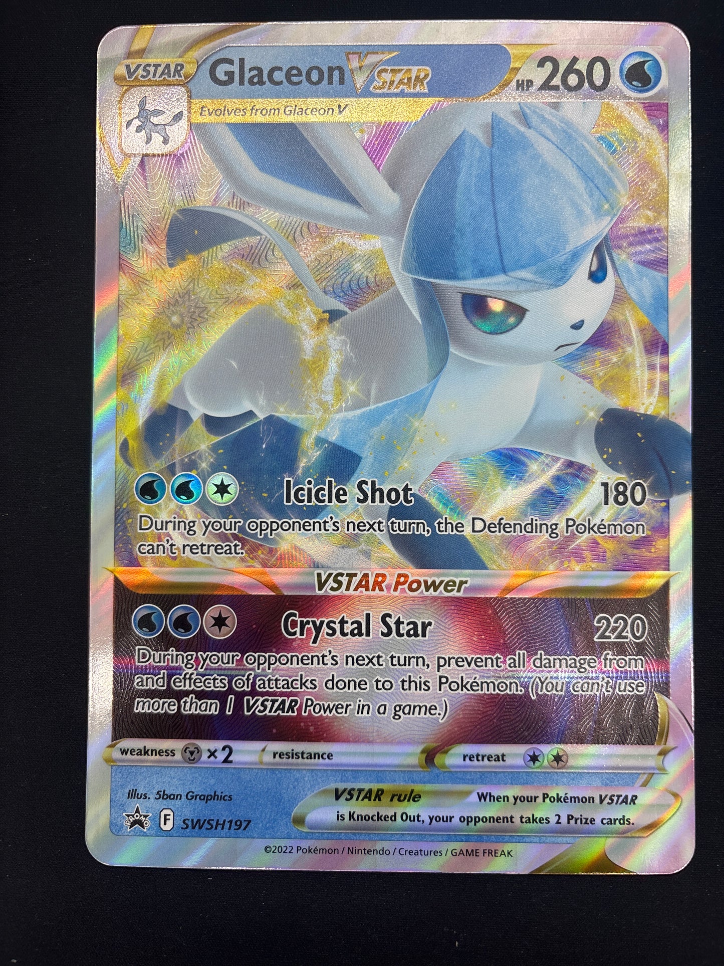 Auction Lot 386: Pokemon Card Glaceon VSTAR SWSH Jumbo Promo Conditions Vary