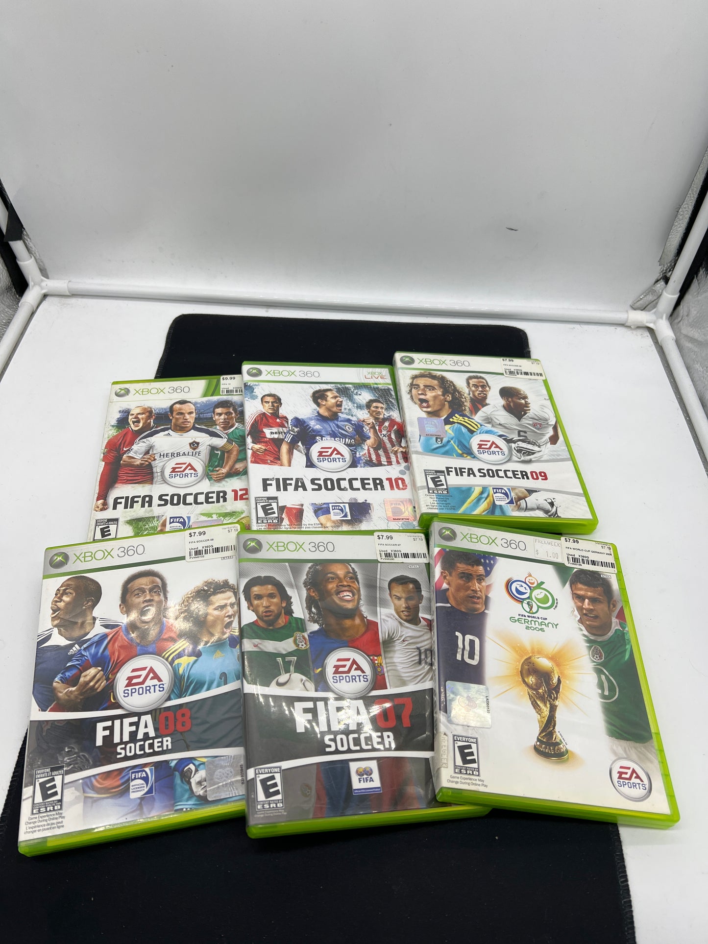 Auction Lot 151: XBOX 360 Video Game Lot of 6 FIFA 07 08 09 10 12 World Cup Germany 2006