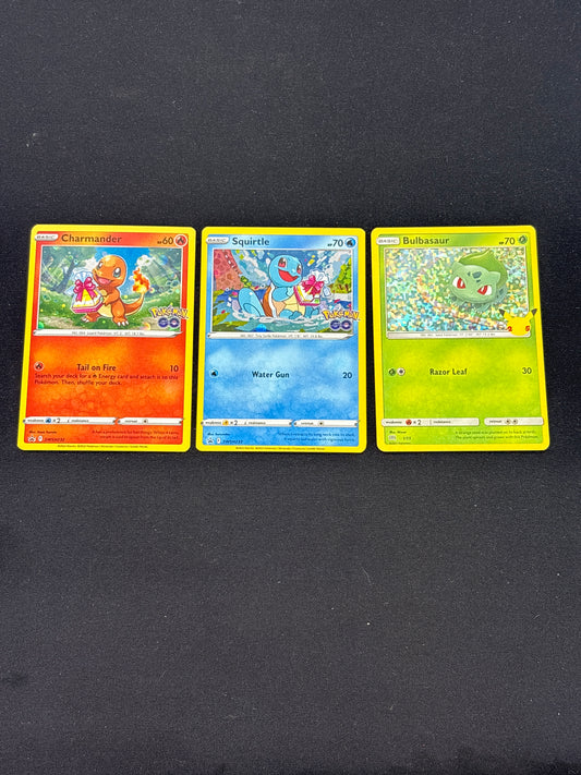 Auction Lot 317: Pokemon Kanto Starter Holo Card Lot Conditions Vary