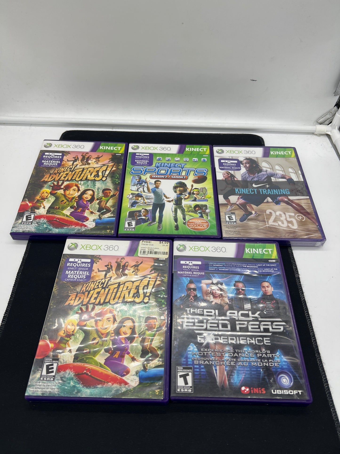 Auction Lot 152: XBOX 360 Video Game Lot of 5 Kinect Sports Kinect Adventure Titles CIB