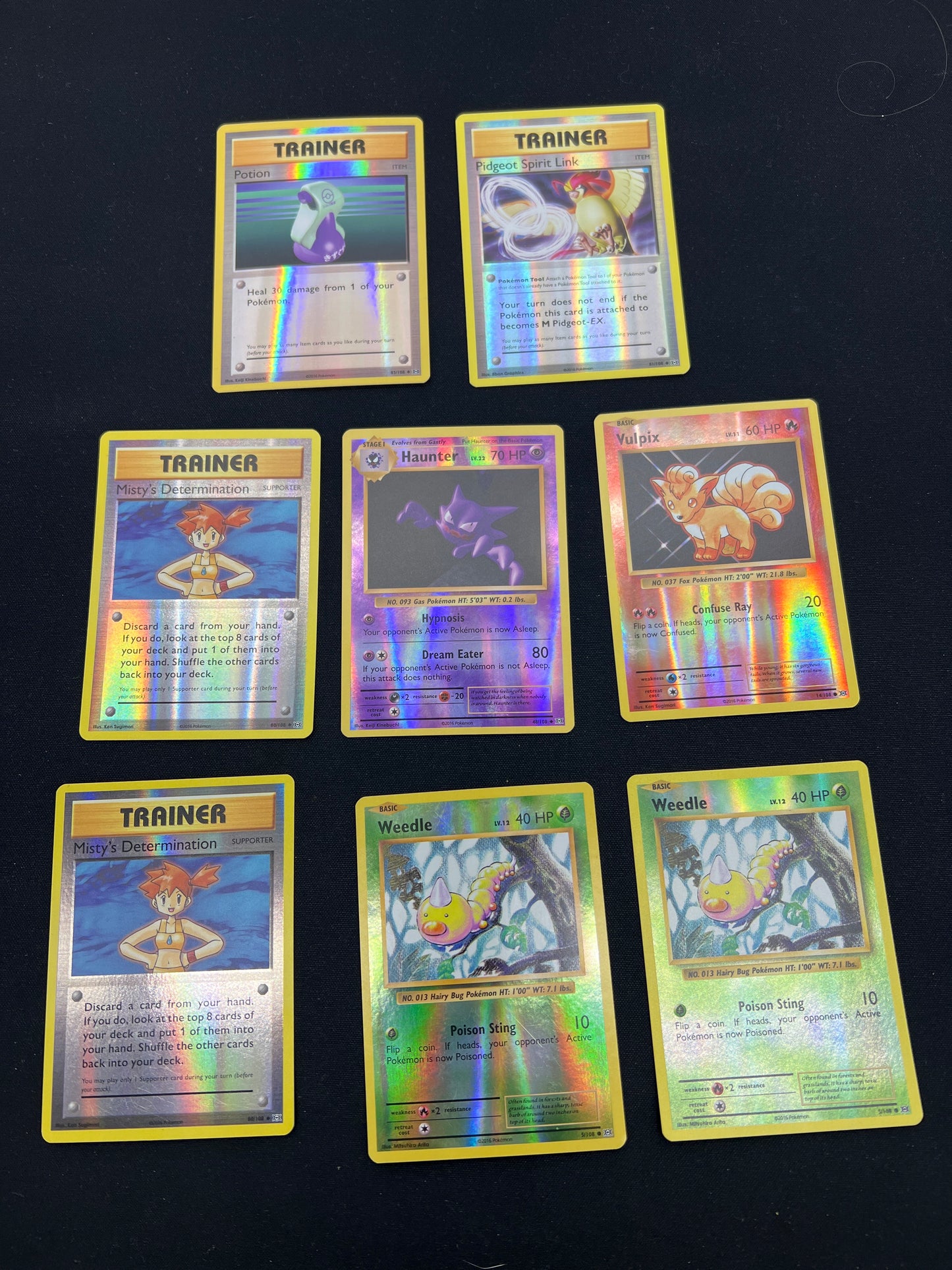 Auction Lot 229: Pokemon Cards Assorted Lot of 8 XY Evolutions Reverse Holos Conditions Vary