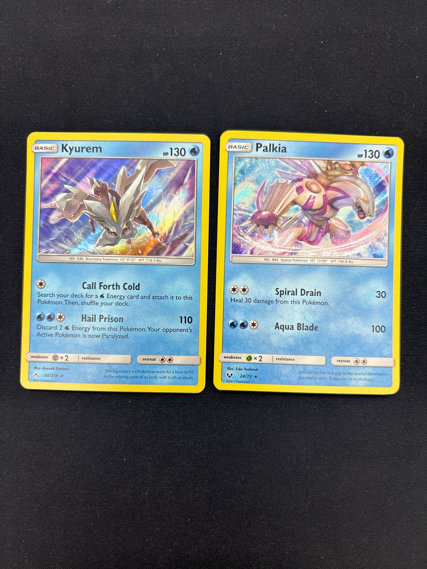 Auction Lot 61: Pokemon Cards Lot of 2 Kyurem & Palkia Holo Conditions Vary