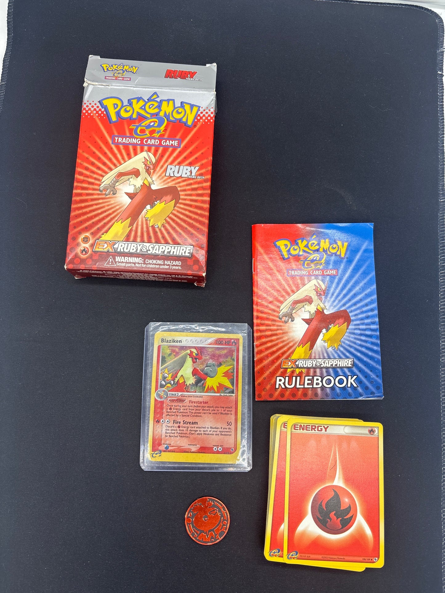 Auction Lot 38: Pokemon Cards EX Ruby Sapphire Theme Deck With Blaziken Holo Conditions Vary