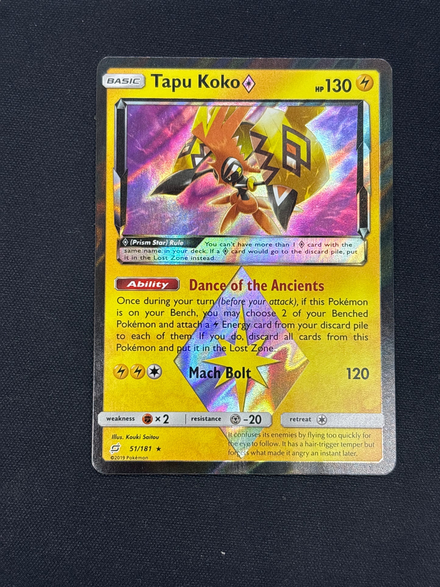 Auction Lot 65: Tapu Koko Prism Holo Card Conditions Vary