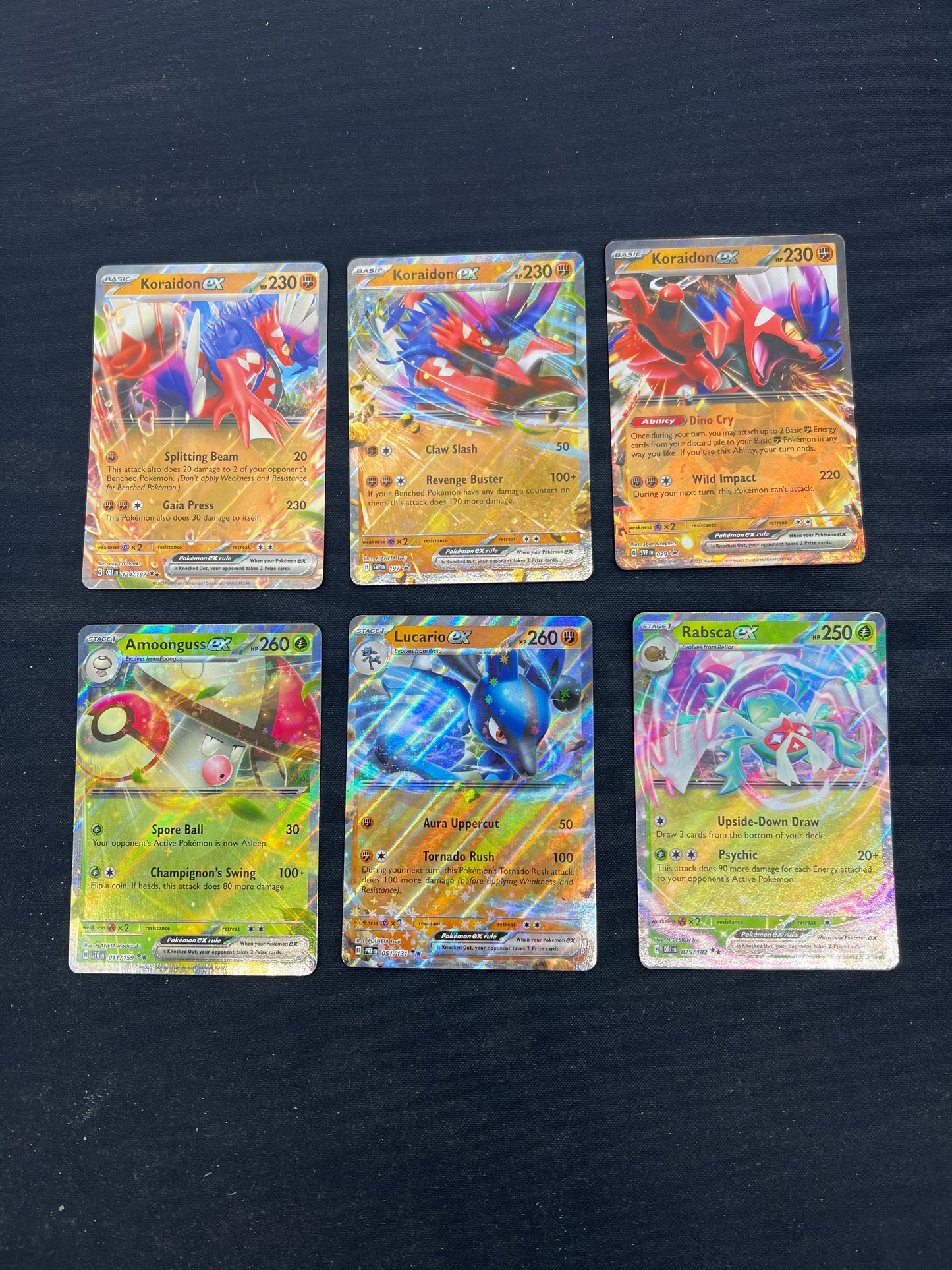 Auction Lot 186: Pokemon Cards Lot of 6 Assorted EX Ultra Rares SV Conditions Vary