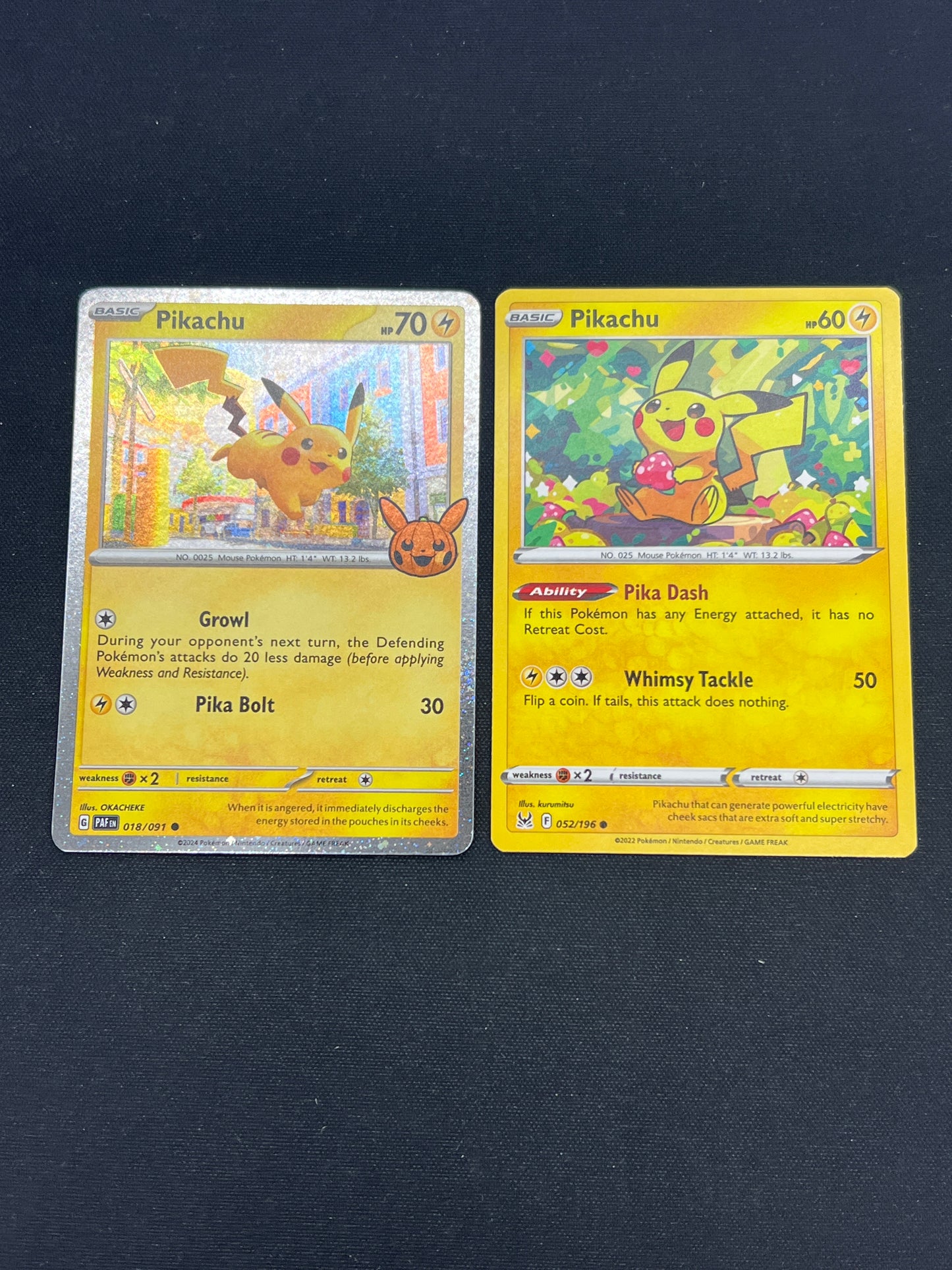 Auction Lot 112: Pokemon Cards Lot of 2 Pikachu's Conditions Vary