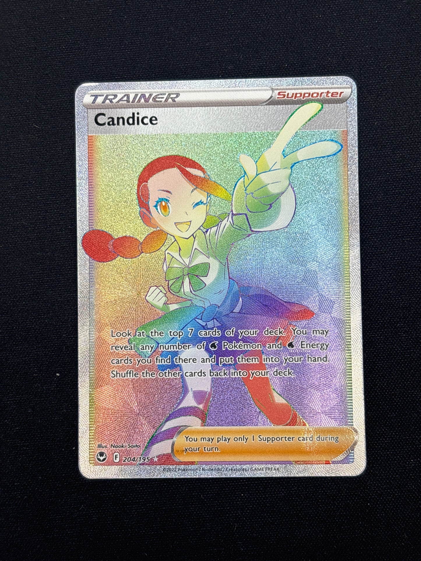 Auction Lot 270: Pokemon Candice Rainbow Rare Trainer Card Conditions Vary