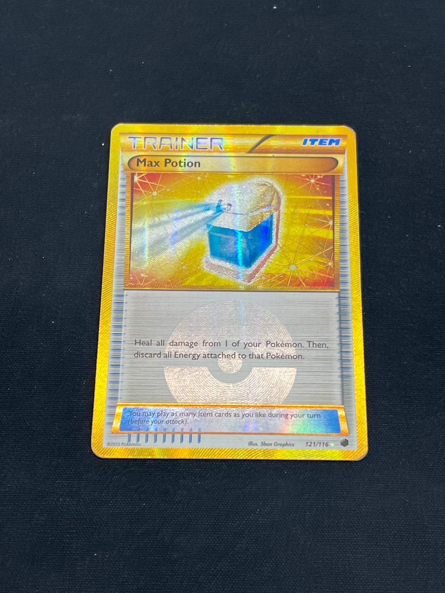 Auction Lot 291: Pokemon Cards Max Potion Secret Rare Mid Era Holo Trainer Condition Vary