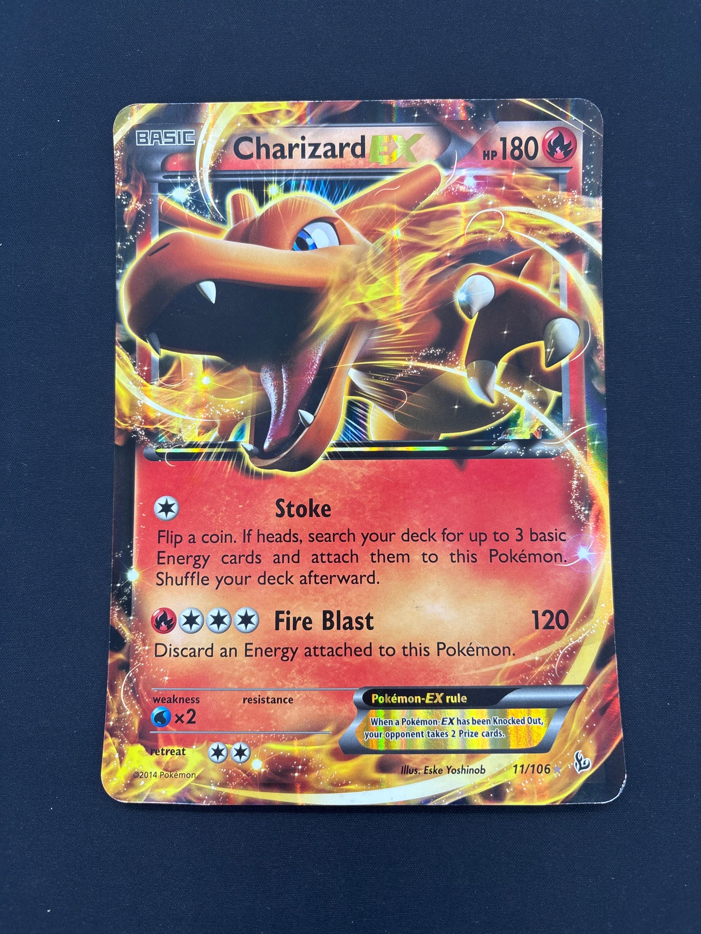 Auction Lot 275: Pokemon Charizard EX Jumbo Card Conditions Vary