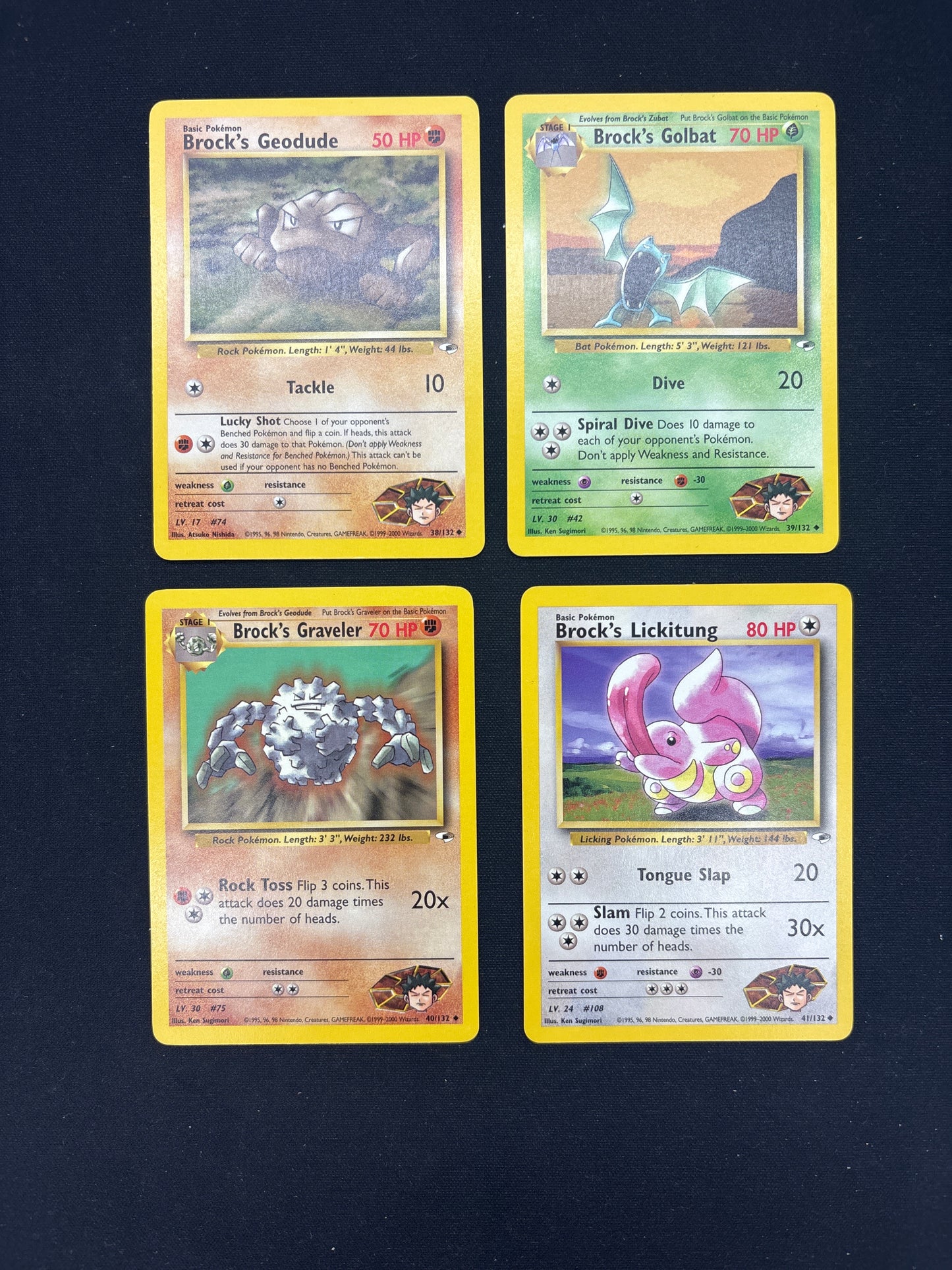 Auction Lot 219: Pokemon Cards Lot of 4 Brock's Gym Heroes Conditions Vary