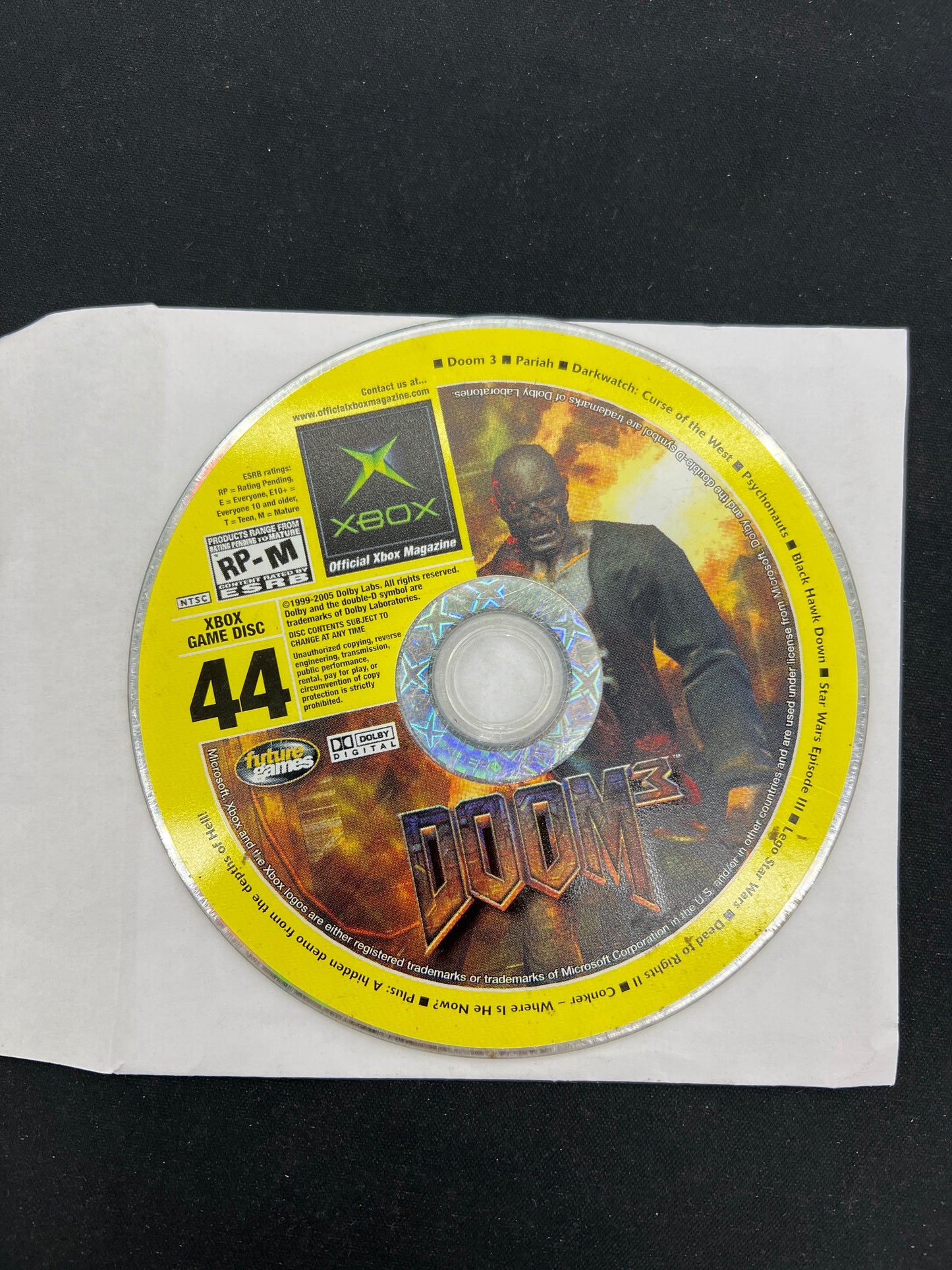 Auction Lot 240: XBOX Doom 3 Demo Disc Only