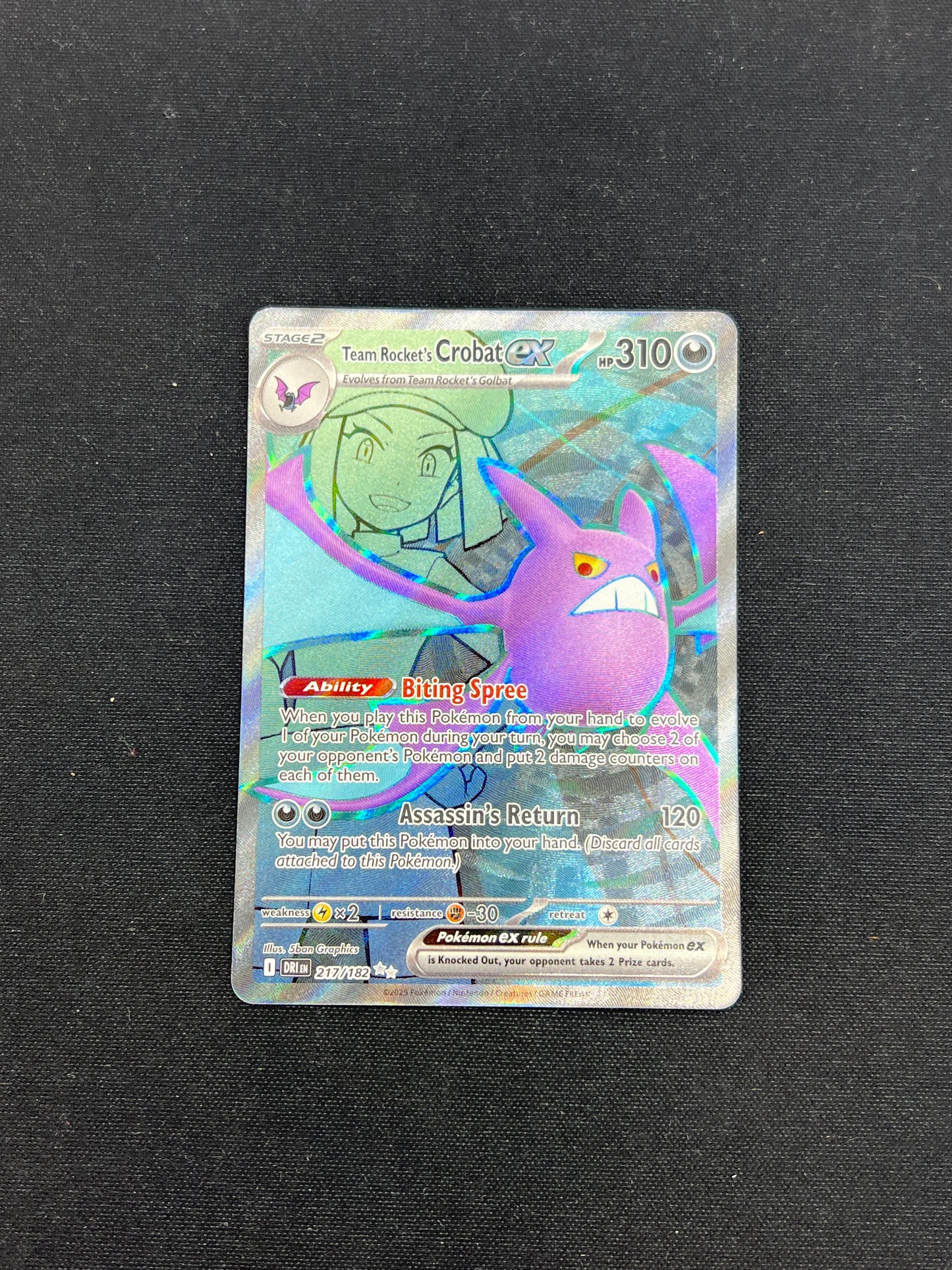 Auction Lot 151: Pokemon Cards Team Rocket Crobat EX Full Art Condition Vary