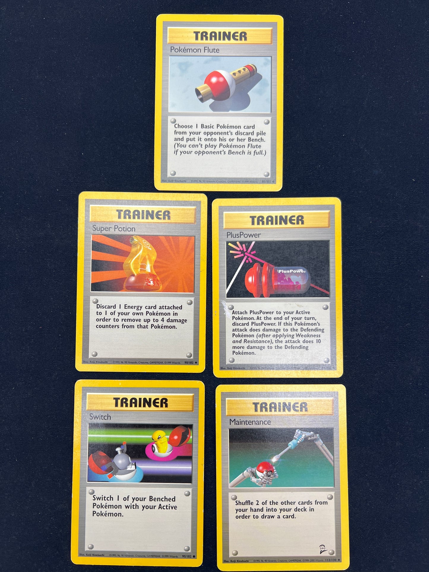 Auction Lot 75: Pokemon Cards Lot of 5 Base Set and Base Set 2 Trainers Conditions Vary