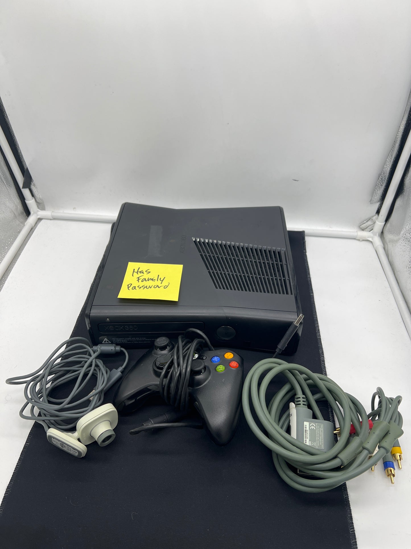 Auction Lot 112: XBOX 360 Console Untested Missing Power Cord Controller Camera Included Password Protected