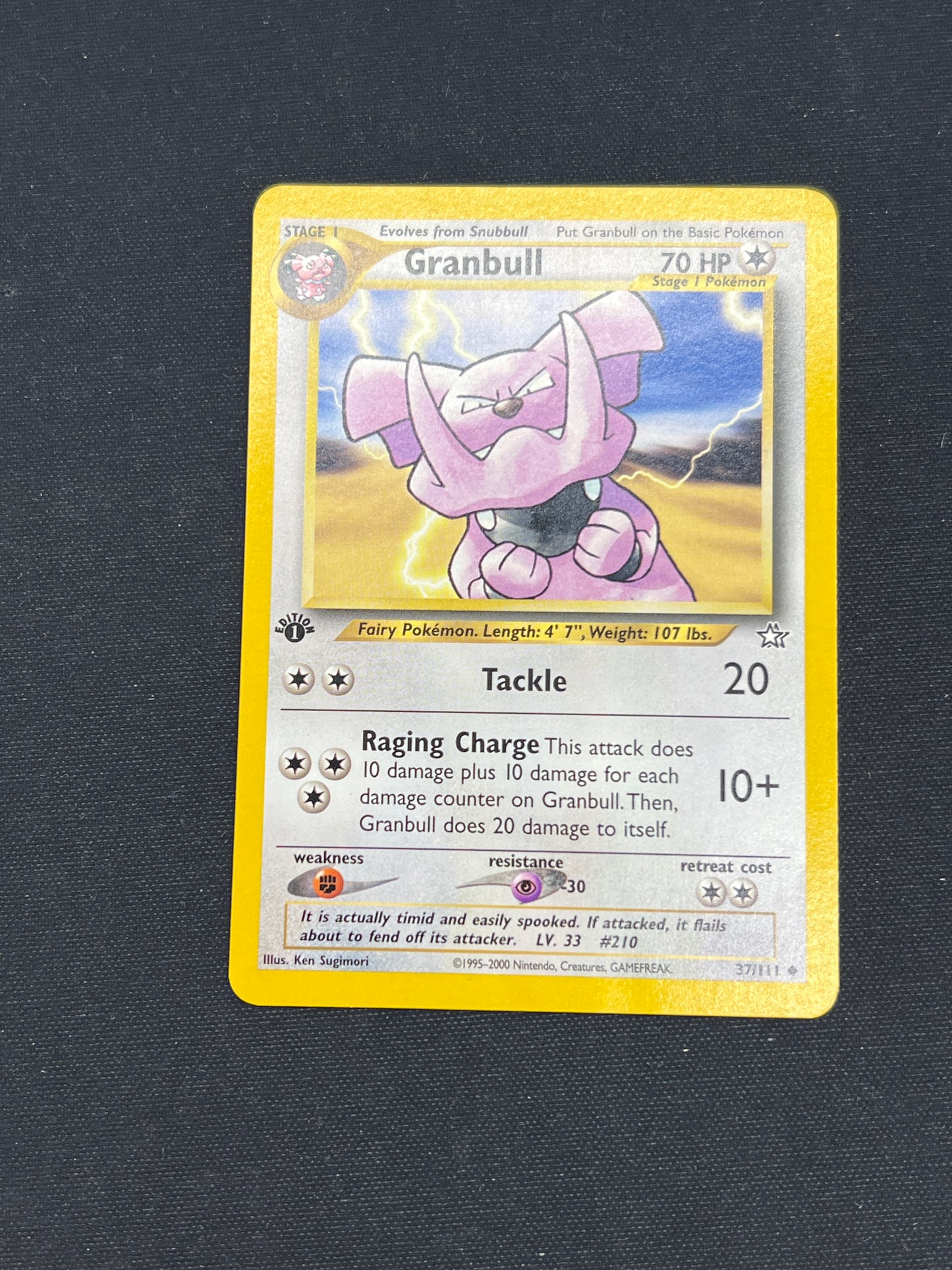 Auction Lot 247: Pokemon Cards 1st Edition Neo Genesis Granbull Condition Vary