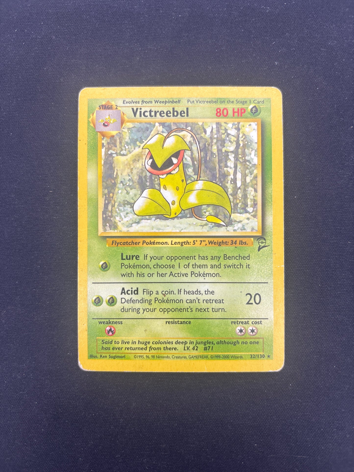 Auction Lot 23: Pokemon Card Victreebel Base Set 2 Condition Vary