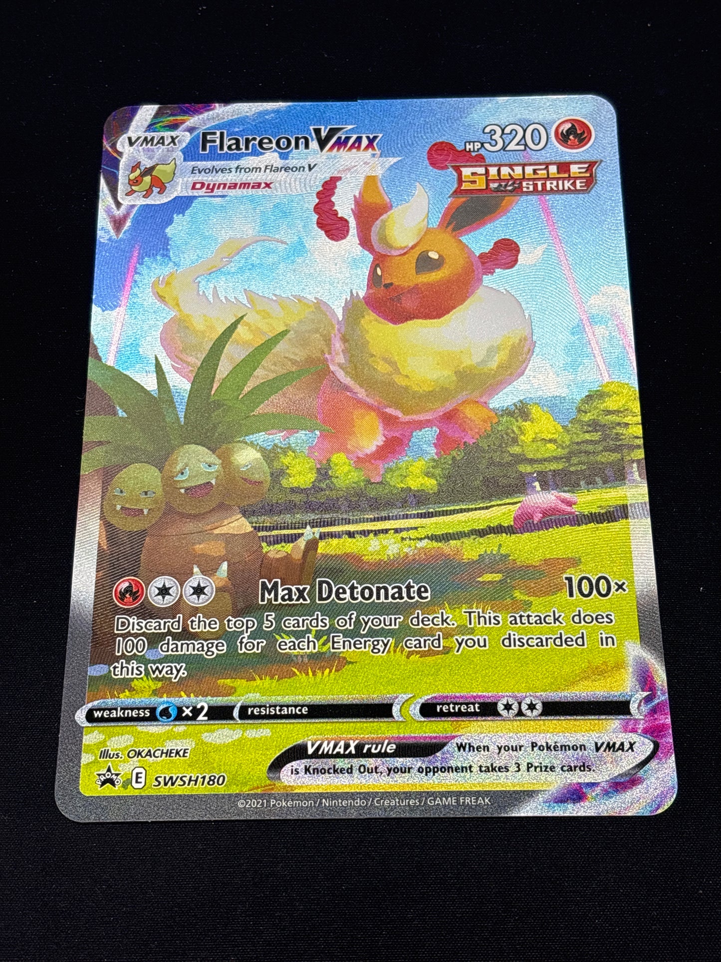 Auction Lot 205: Pokemon Card Flareon VMAX SWSH Jumbo Promo Conditions Vary