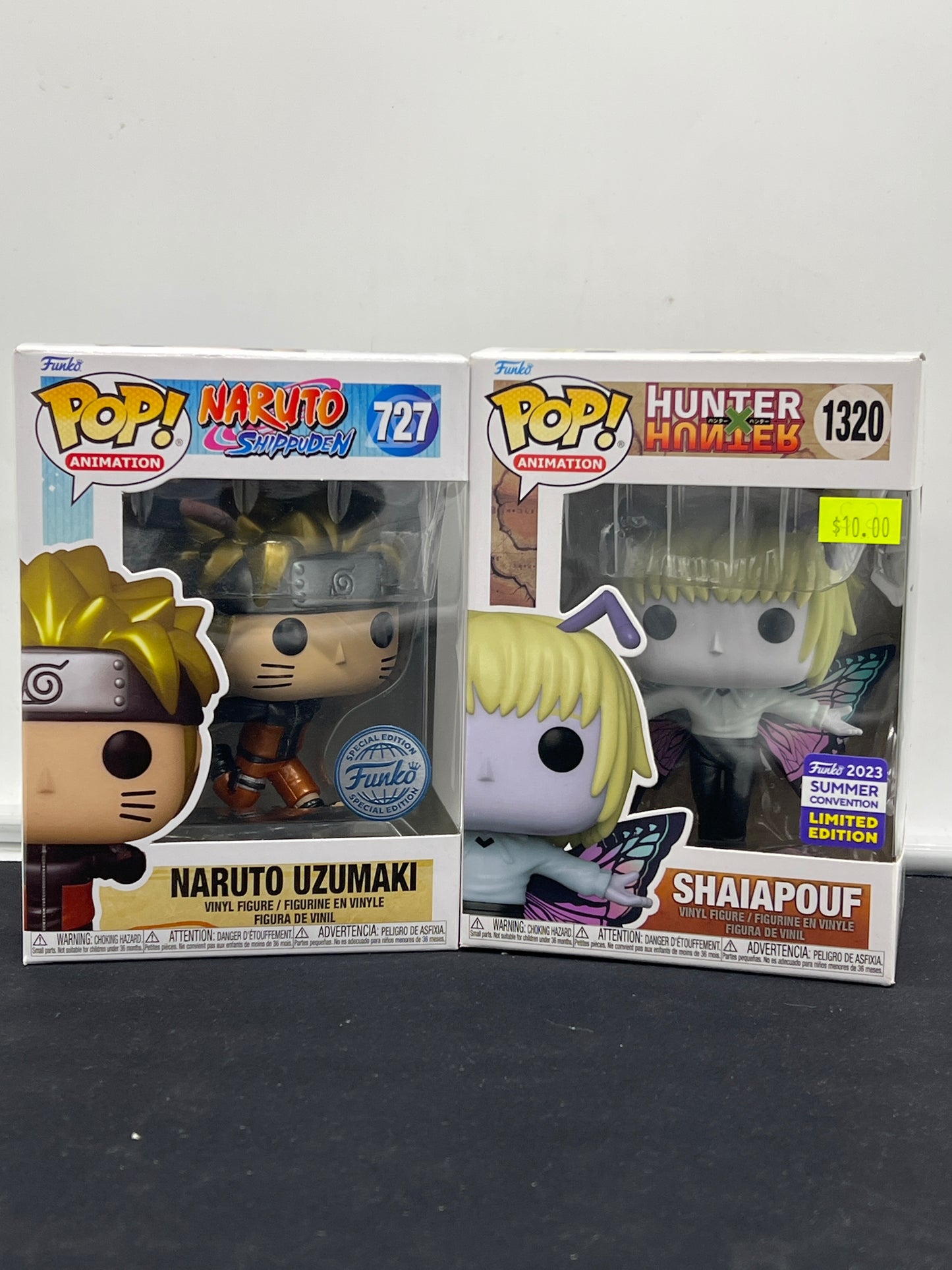 Auction Lot 13: POP Funko Lot of 2 Anime Characters Naruto Uzumaki Exclusive Shaiapour Limited Edition 727 1320 Figures