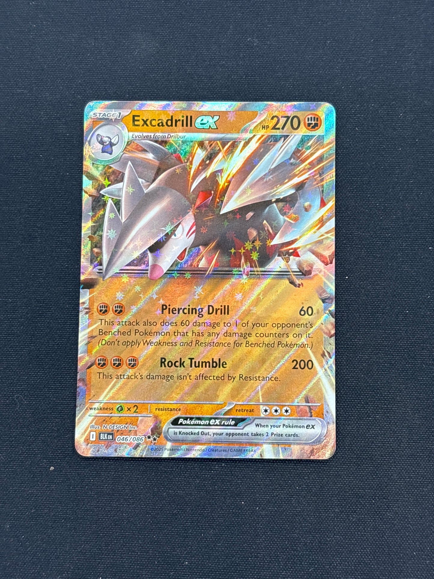 Auction Lot 195: Excadrill EX Pokemon SV Black Bolt Card Conditions Vary