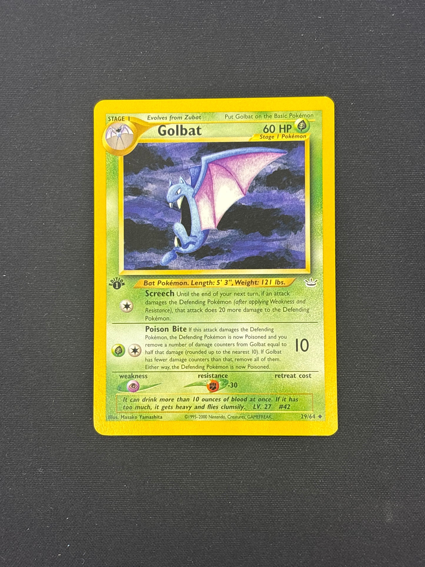 Auction Lot 30: Golbat Pokemon 1st Edition Neo Revelation Card Conditions Vary
