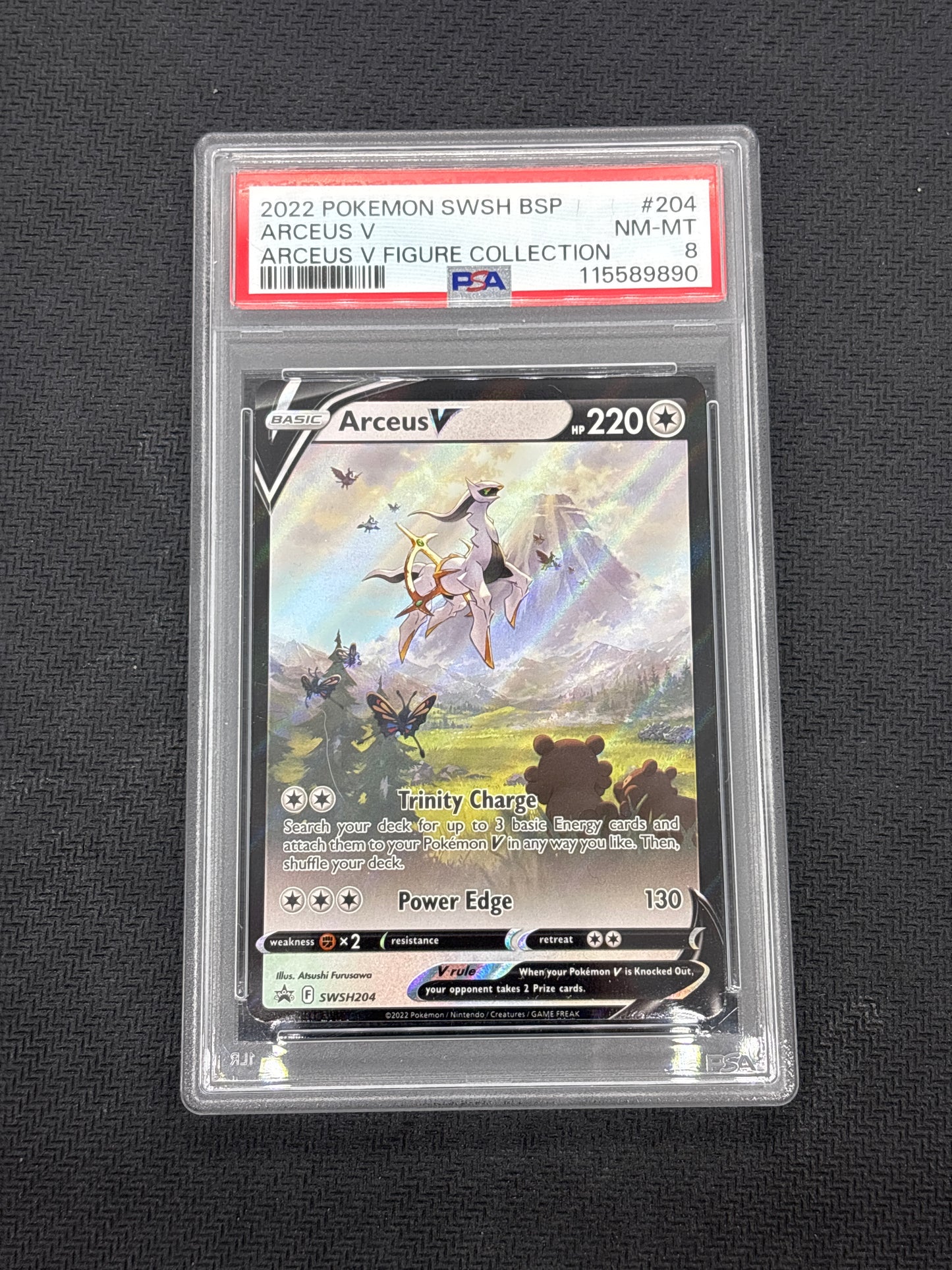 Auction Lot 154: PSA 8 Arceus V Full Art Pokemon SWSH Collection Box Promo