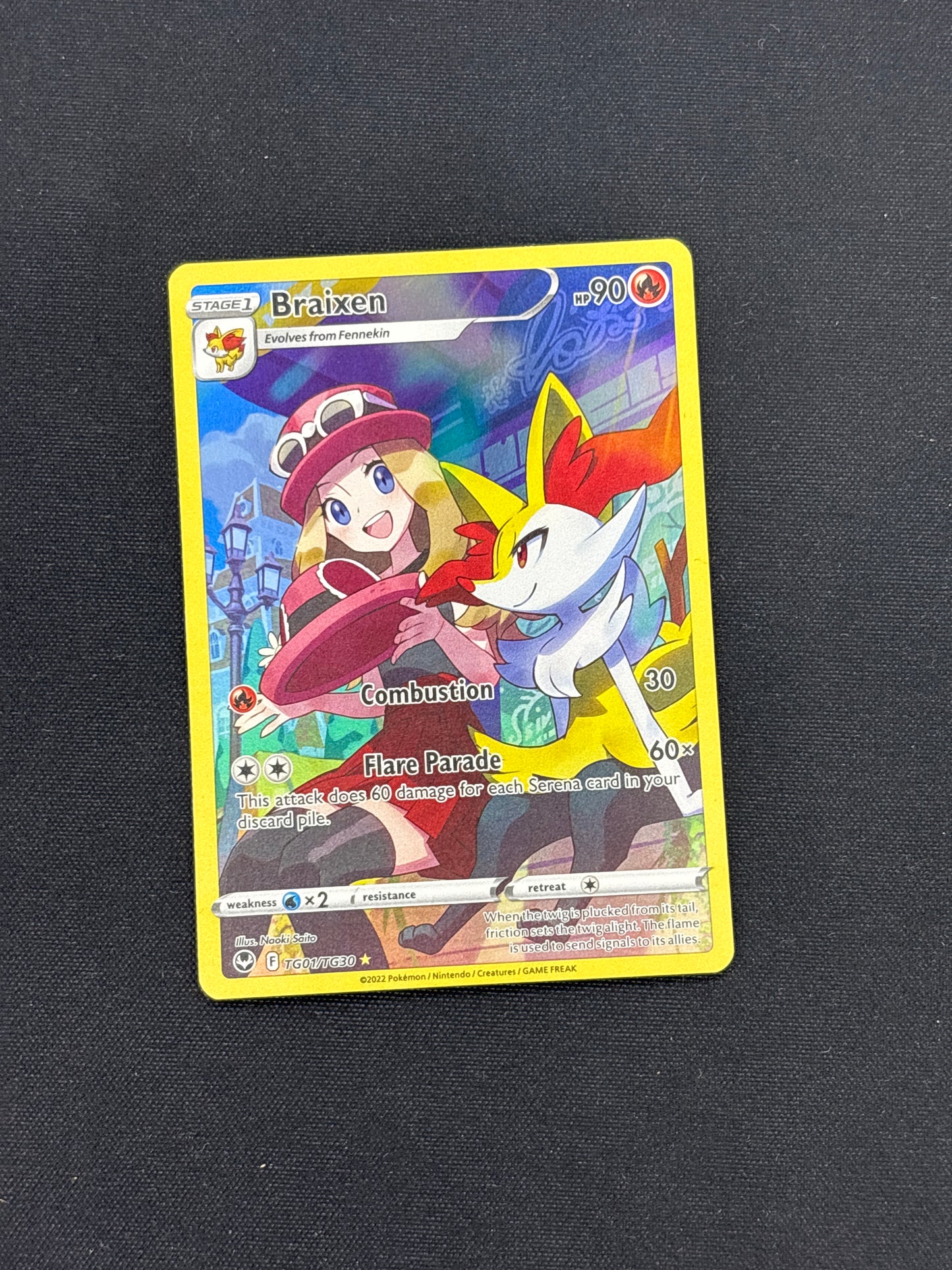 Auction Lot 212: Braixen TG Full Art Card Conditions Vary