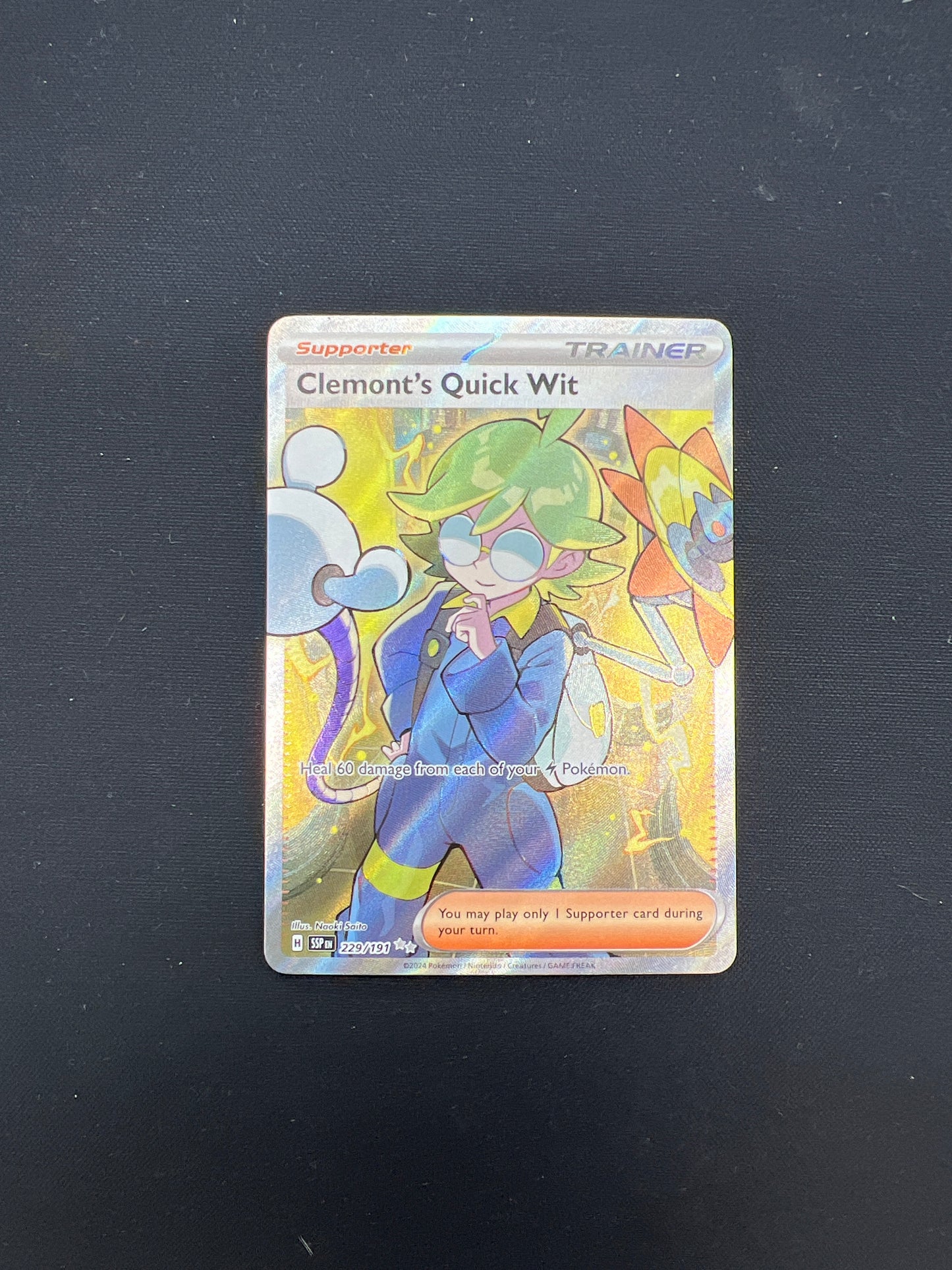 Auction Lot 262: Pokemon Cards Clemont's Quick Wit Full Art Conditions Vary