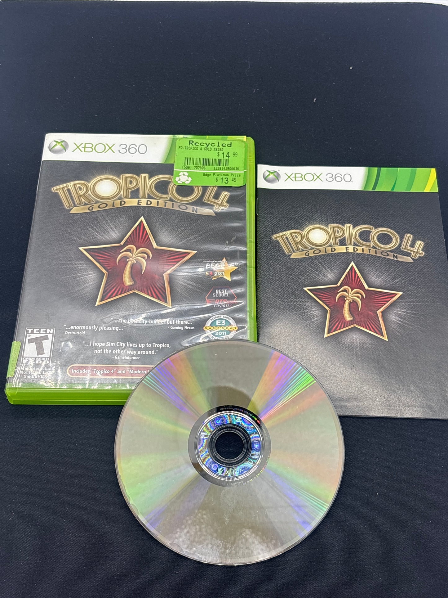 Auction Lot 47: XBOX 360 Tropical Gold Edition With Case & Disc