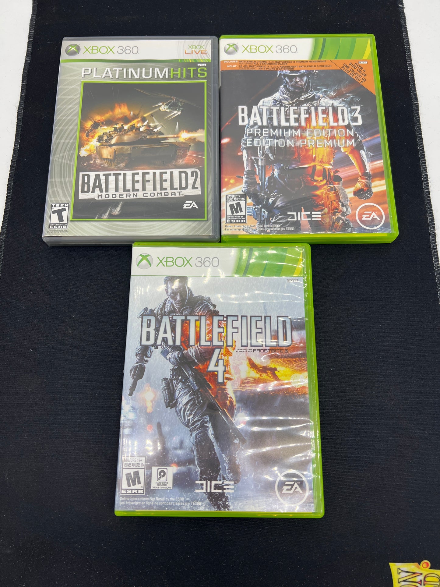 Auction Lot 210: XBOX 360 Video Game Lot of 3 Battlefield 2 4 CIB 3 All Discs