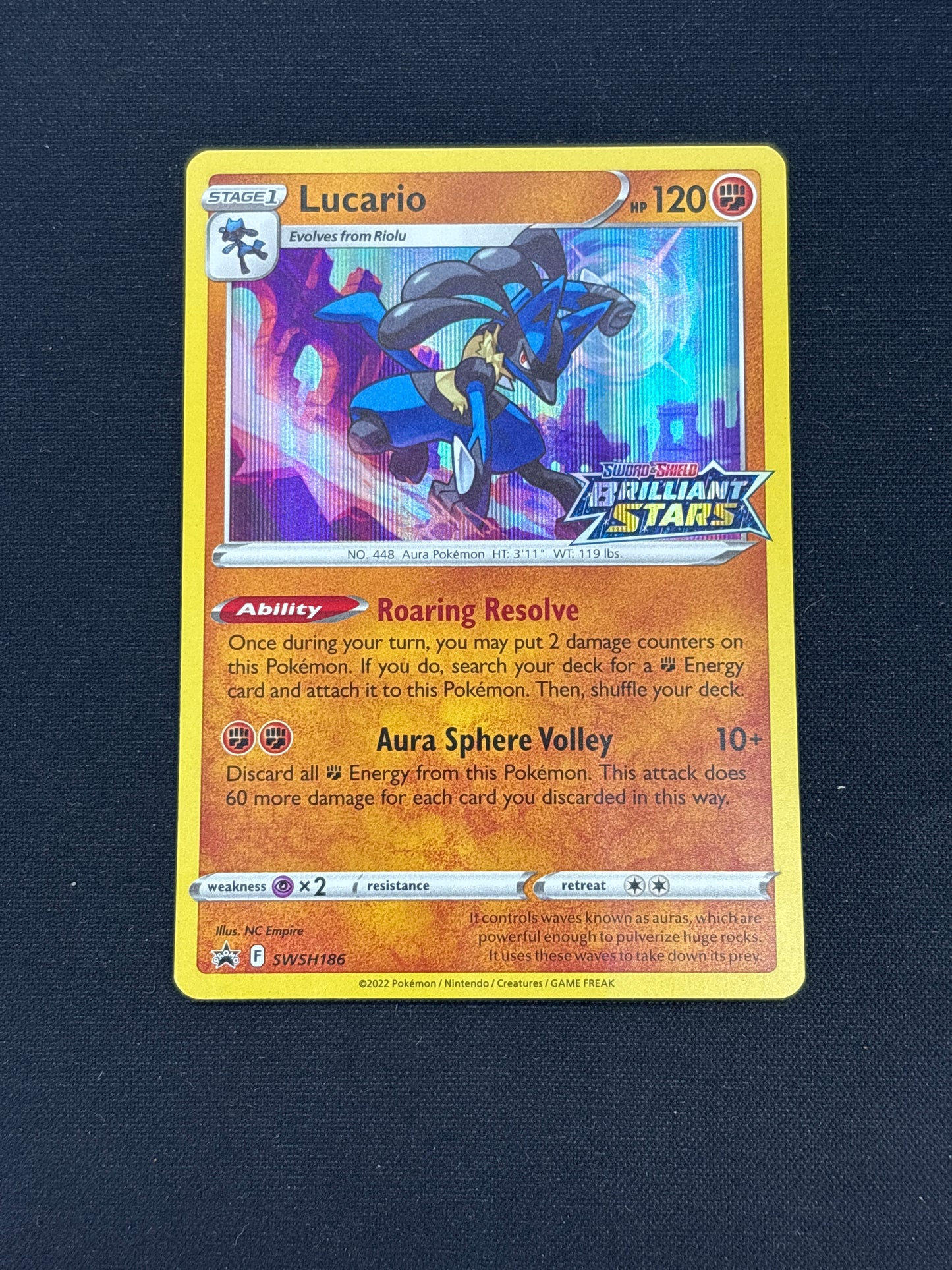 Auction Lot 310: Lucario Brilliant Stars Build and Battle Stamped Promo Card Conditions Vary