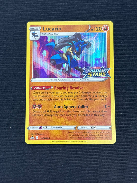 Auction Lot 310: Lucario Brilliant Stars Build and Battle Stamped Promo Card Conditions Vary