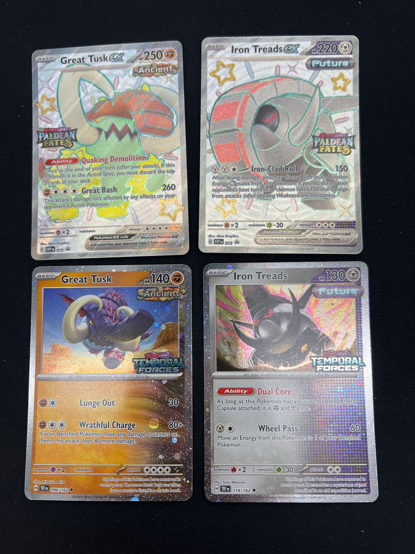 Auction Lot 248: Pokemon Cards Lot of 4 Great Tusks EX Premium Collection Box Promos Conditions Vary Lot 2