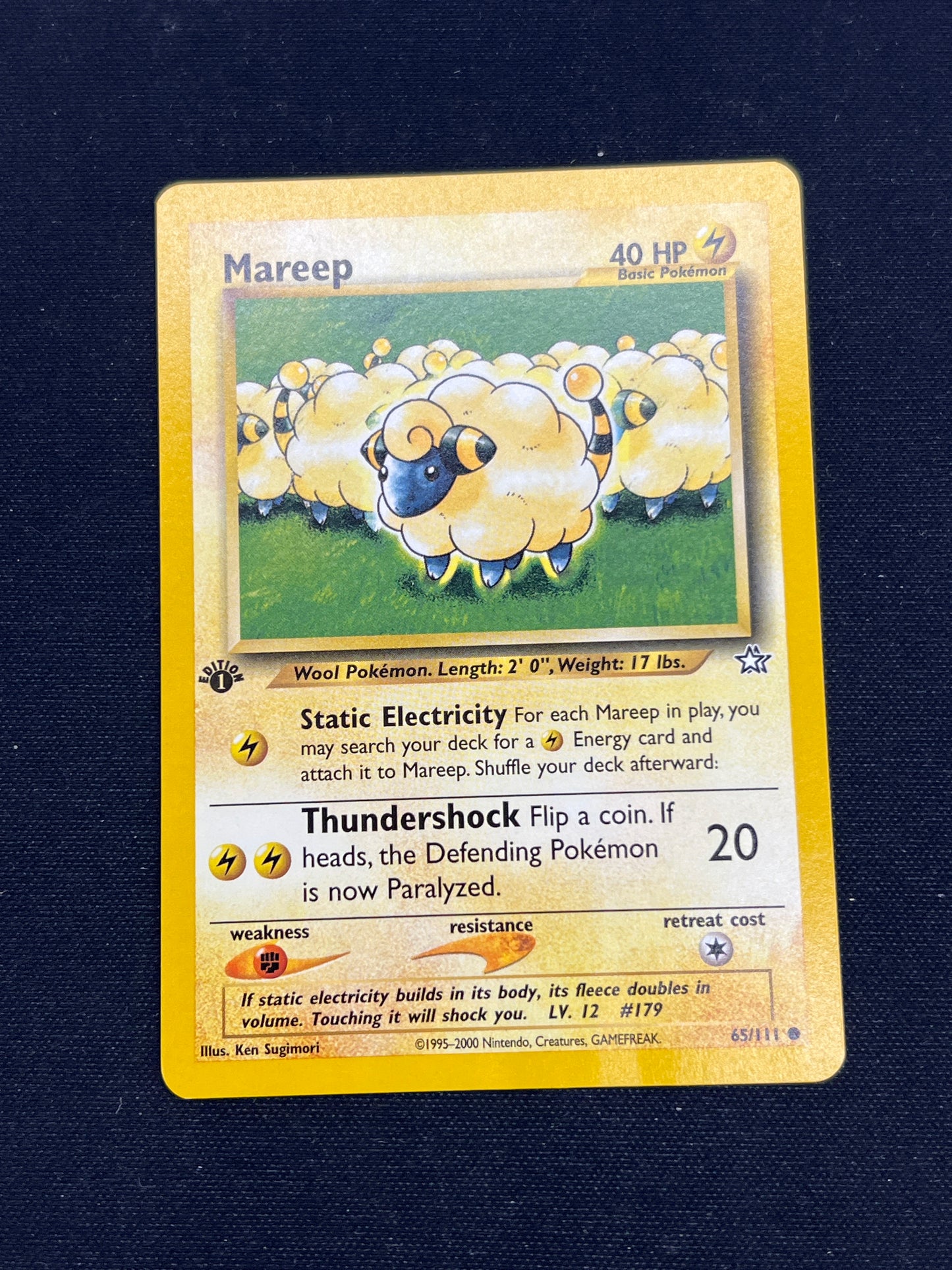 Auction Lot 248: Pokemon Carda 1st Edition Neo Genesis Mareep Condition Vary
