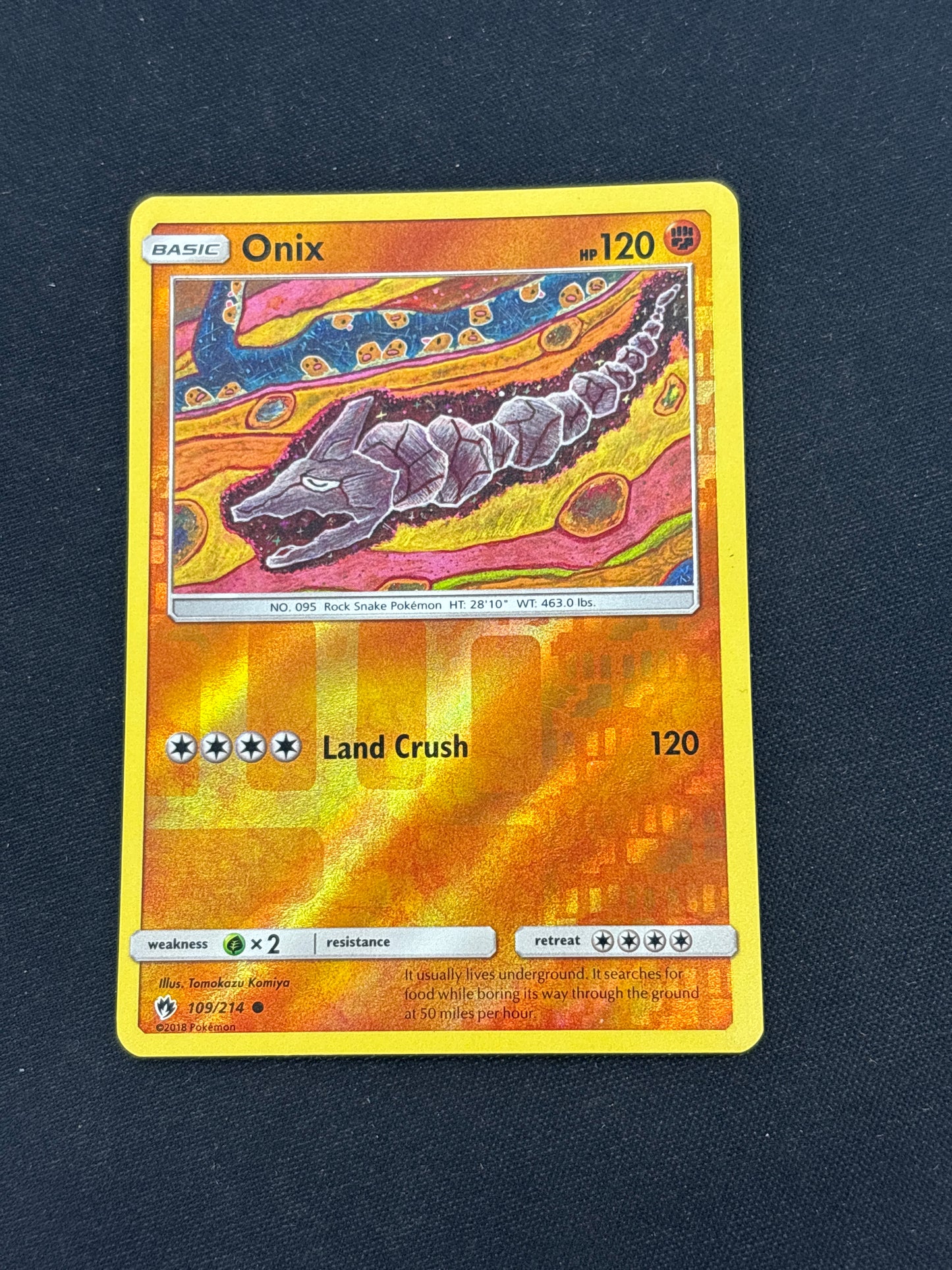 Auction Lot 210: Pokemon Card Onix Reverse Holo Lost Thunder Conditions Vary