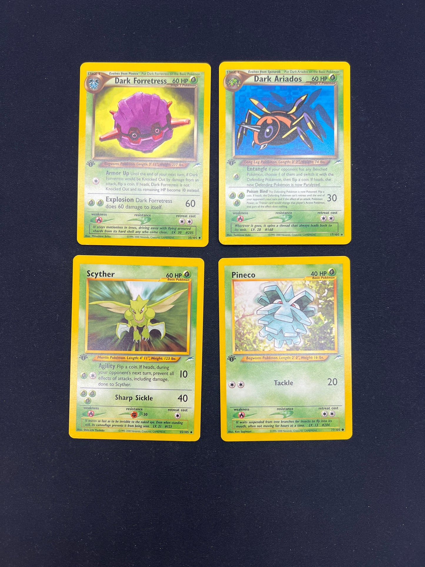 Auction Lot 3: Pokemon Cards Lot of 4 Assorted Grass Types 1st Editions Conditions Vary