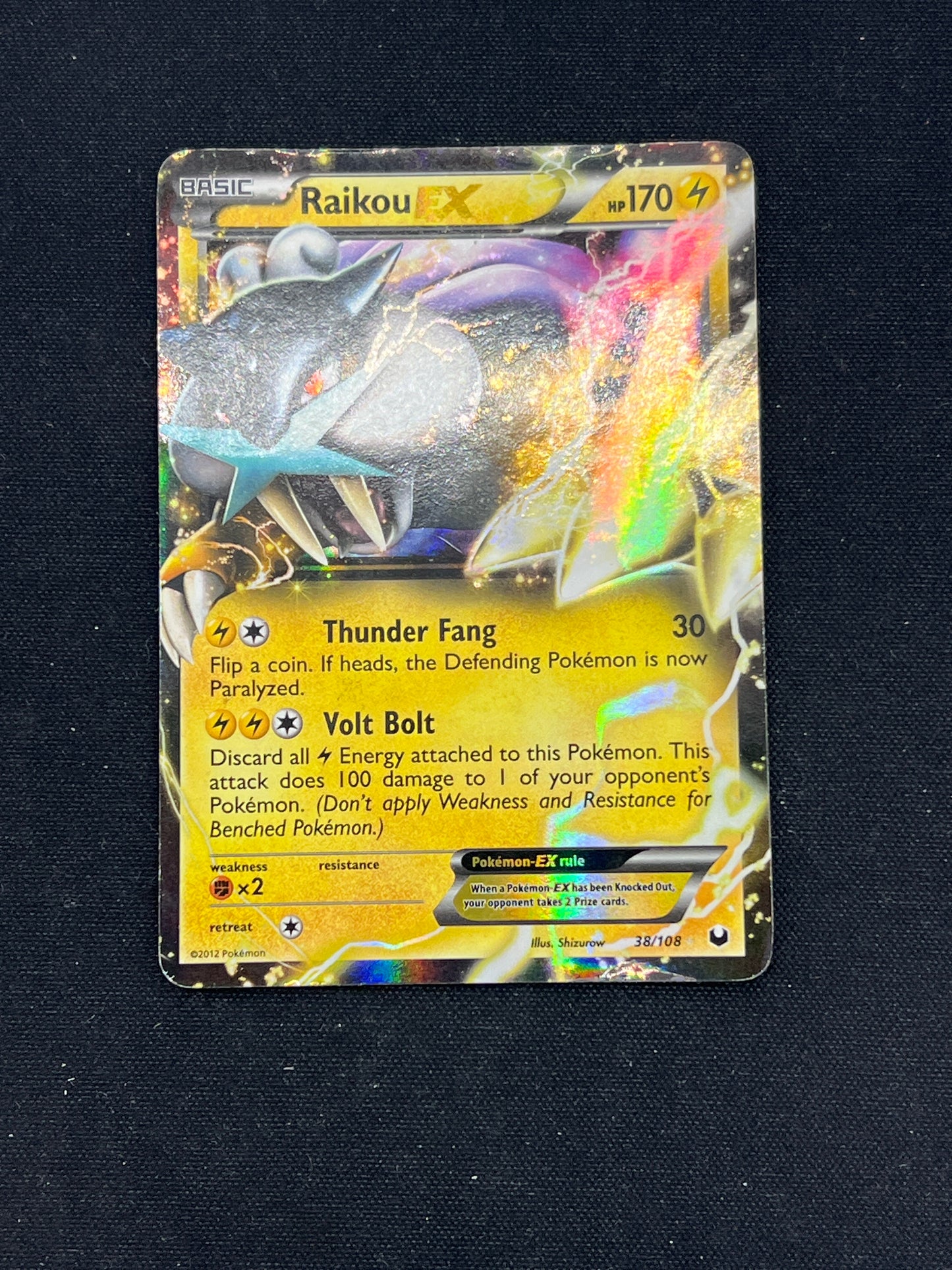 Auction Lot 292: Pokemon Cards Raikou EX BW Dark Explorers Condition Vary